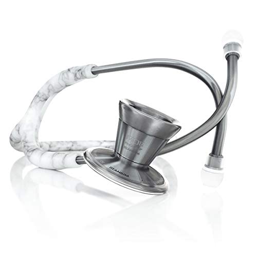 MDF Instruments Marble Metalika ProCardial Cardiology Stethoscope - Limited Edition Mprints, Lightweight Titanium, Dual Head Stethoscope for Adults with Marble Tube & Metalika Chestpiece (MDF797TMBMT) - Ideal for Doctors, Nurses, and Medical Professionals in Hospitals & Clinics