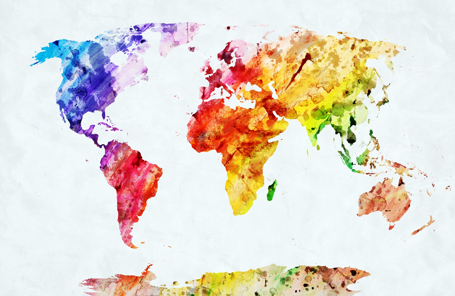 Abstract World Map Canvas Wall Art - Framed Modern Map Painting for Home, Office & Bedroom Decor - Ready to Hang - Perfect for Living Room, Study or Gift
