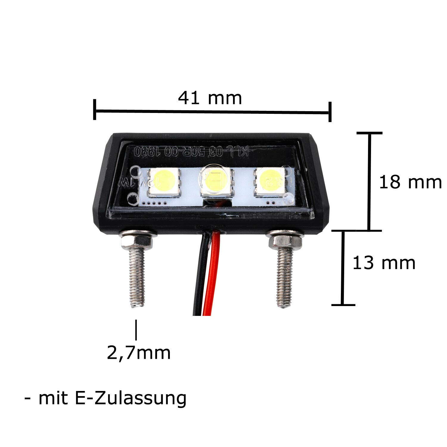 Universal 12V 3-LED Motorcycle License Plate Light - E-Mark Certified, Waterproof, Fits Trucks, ATVs, Vans & More | Perfect for Night Riding & Vehicle Customization