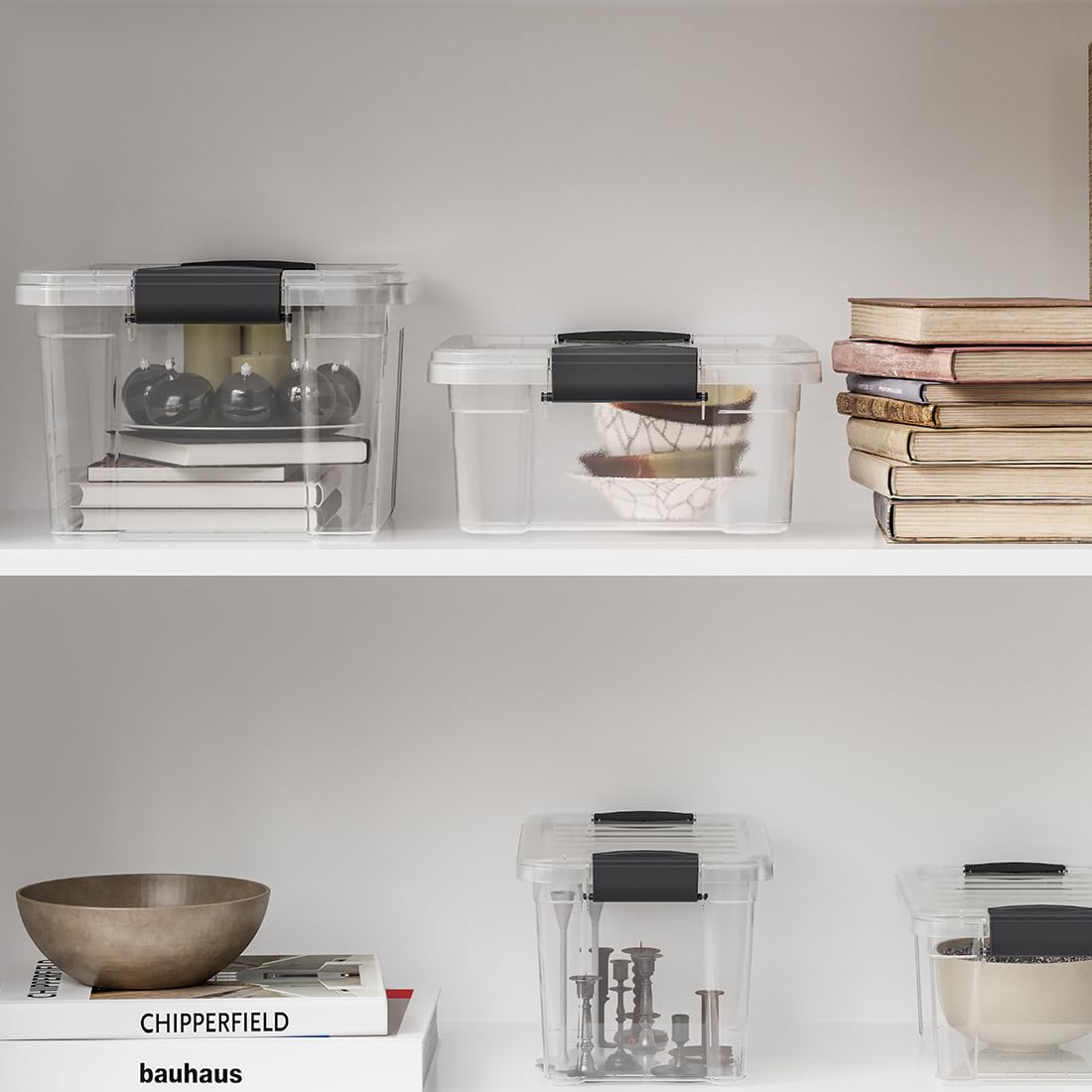 Superio Mini Deep Storage Organizer Bin with Lid - Clear Small Plastic Storage Box with Latch for Home, Kitchen, Garage - Perfect for Organizing Toys, Food, Supplies, Hair Accessories (3.75 Quart) - Ideal for Pantry, Craft Room, Bathroom & Office Storage Solutions
