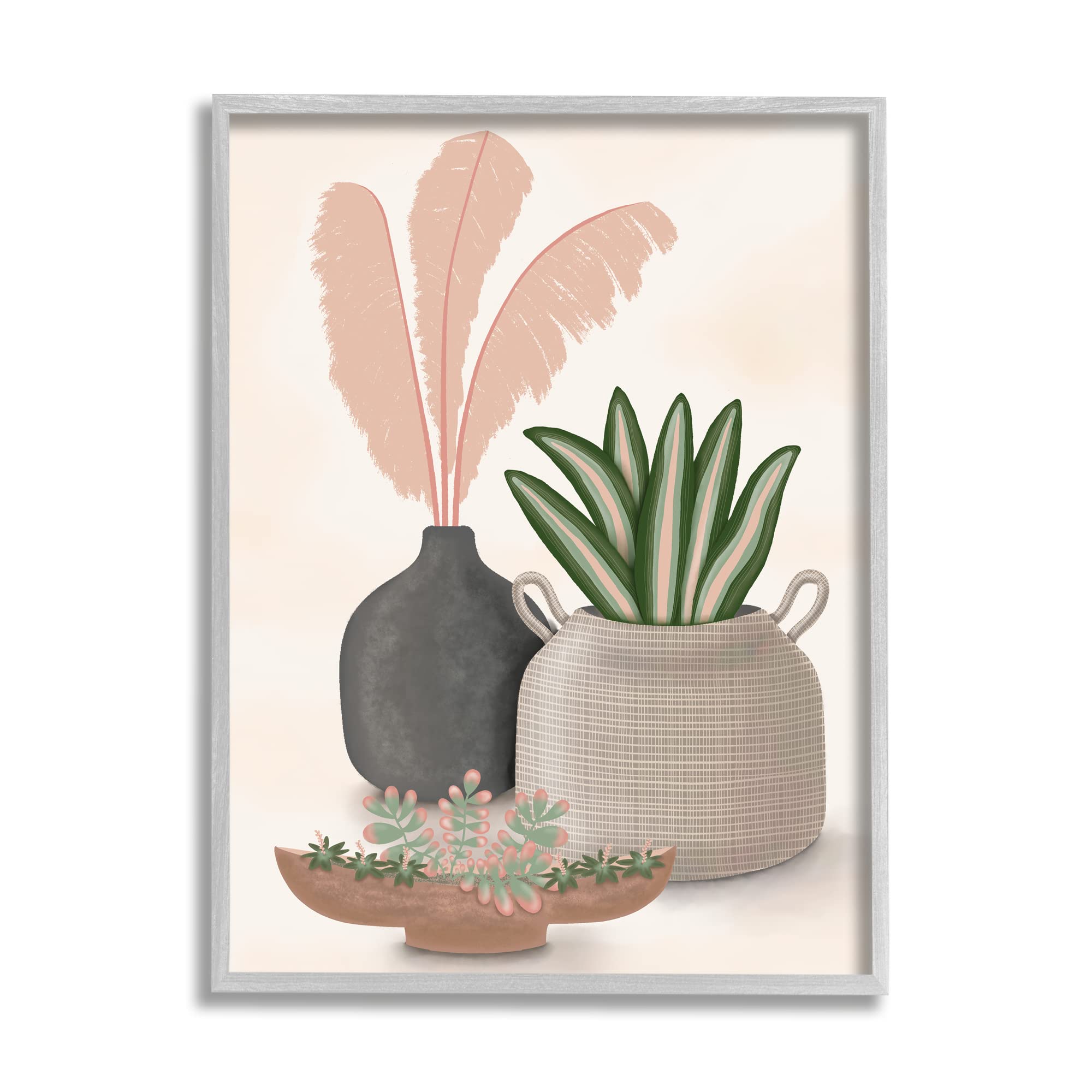 Pastel Botanical Succulents Illustration - Hand-Painted Plant Jars & Vases by Darlene Seale - Perfect for Home Decor, Wedding Centerpieces, and Office Desk Plants
