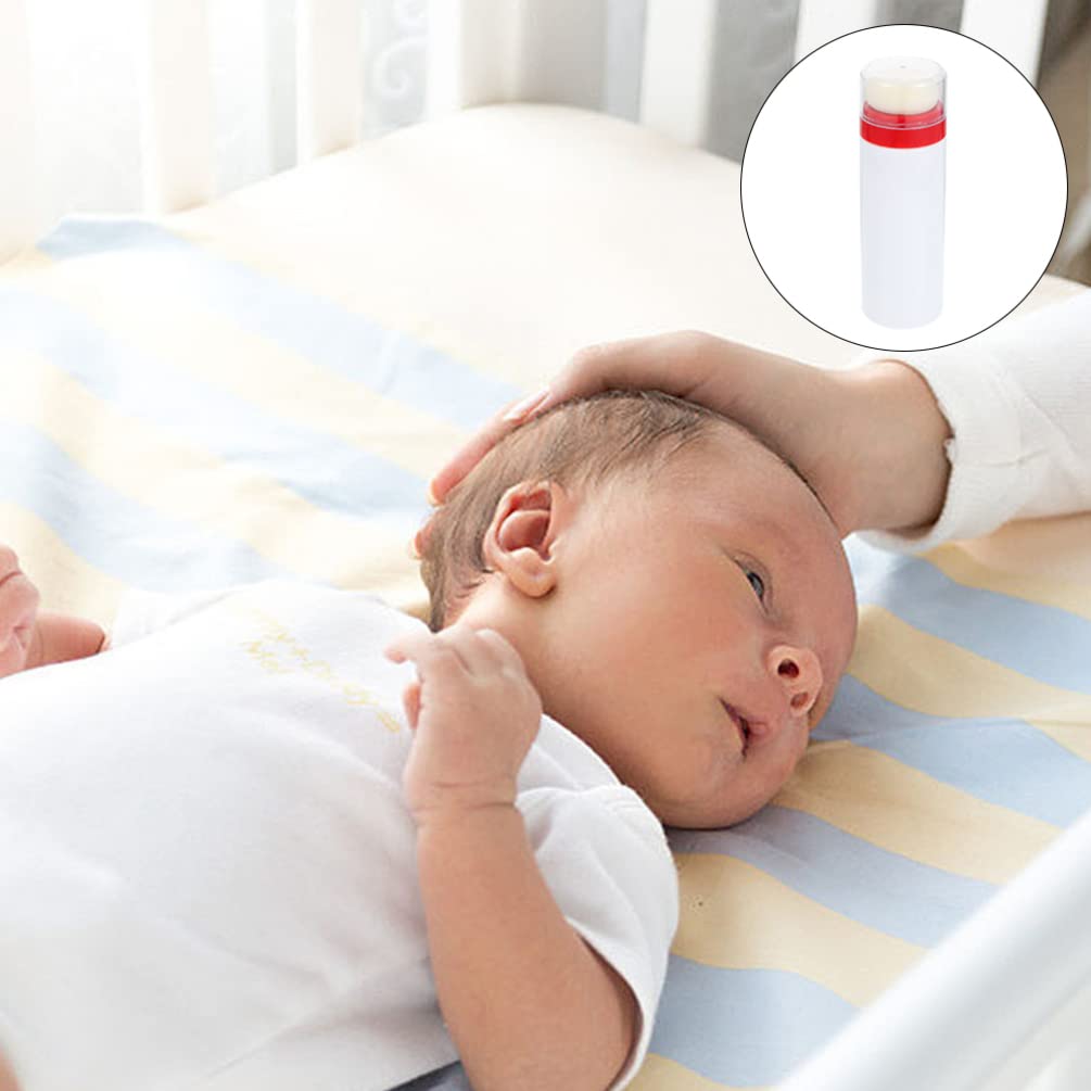 2-Piece Baby Powder Puff Set with Travel Box - Portable White Plastic Makeup Containers for Toddlers & Kids | Perfect for After-Bath Care, Diaper Changes & On-the-Go Parenting