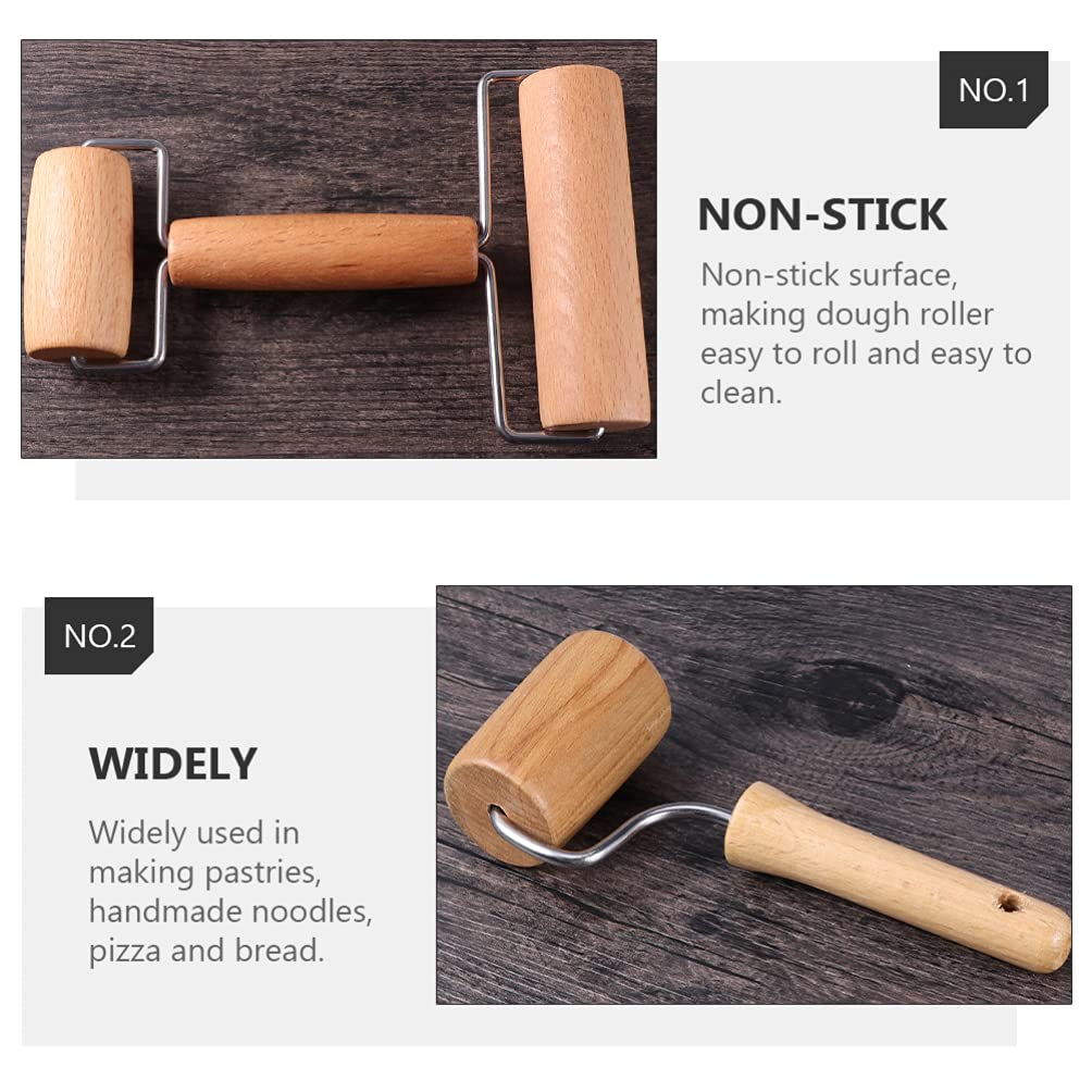 Cabilock 2-Piece Non-Stick Rolling Pin Set - Premium Wooden Dough Roller for Baking, Pastry & Pizza Making - Essential Kitchen Tool for Cookies, Pies & Homemade Pasta