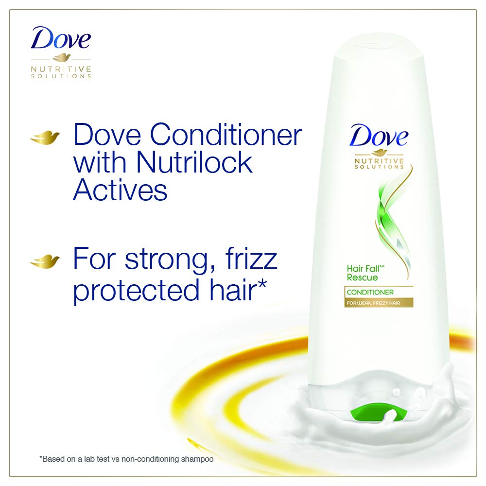 Dove Hair Fall Rescue Conditioner for Weak & Frizzy Hair - Reduces Hair Loss, Strengthens & Protects - Sunflower Extract Formula - 80ml | Daily Hair Care for Damaged & Thinning Hair
