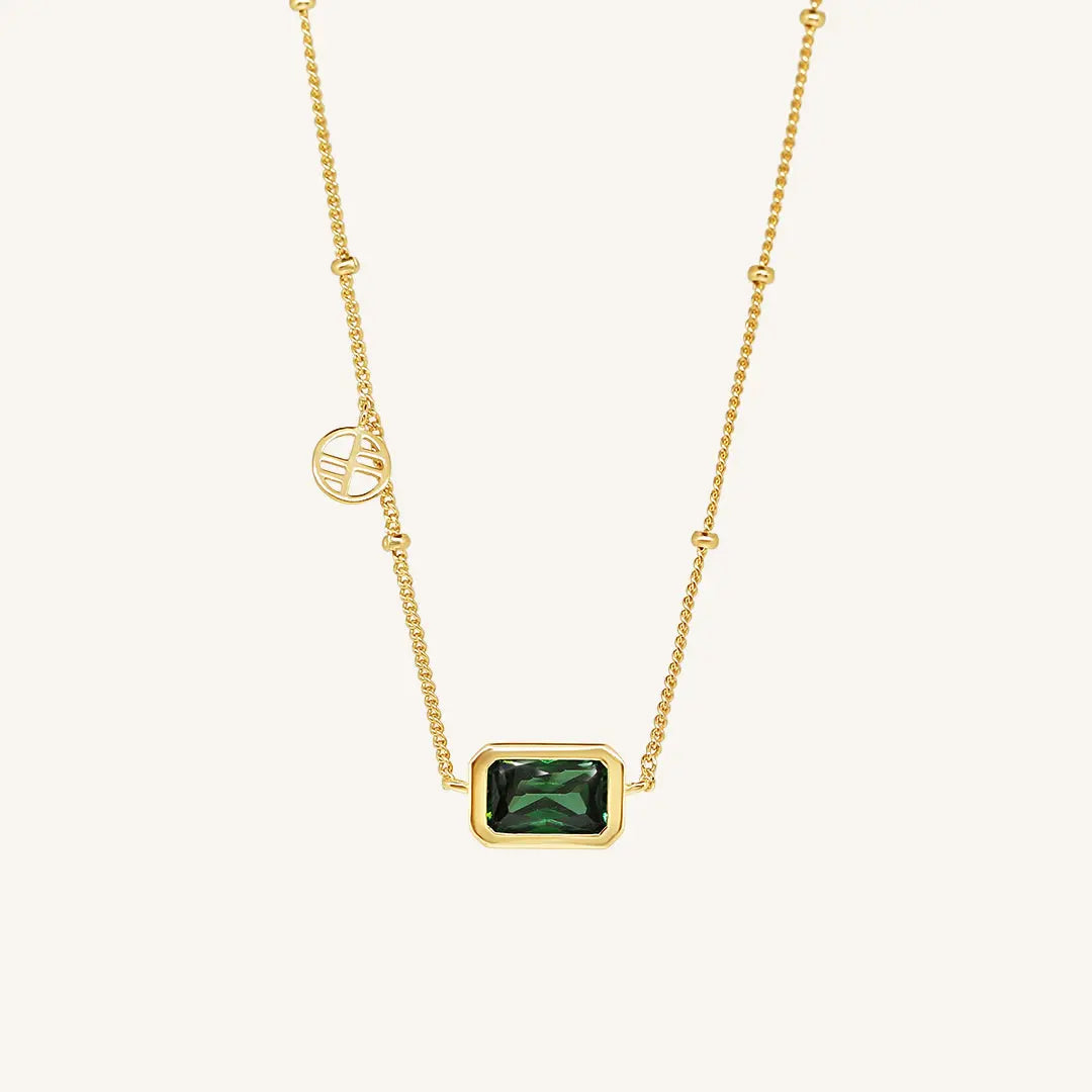 Tarkine Emerald Green Necklace for Women - Elegant 925 Sterling Silver Pendant with Genuine Green Gemstone | Perfect for Weddings, Parties & Everyday Wear