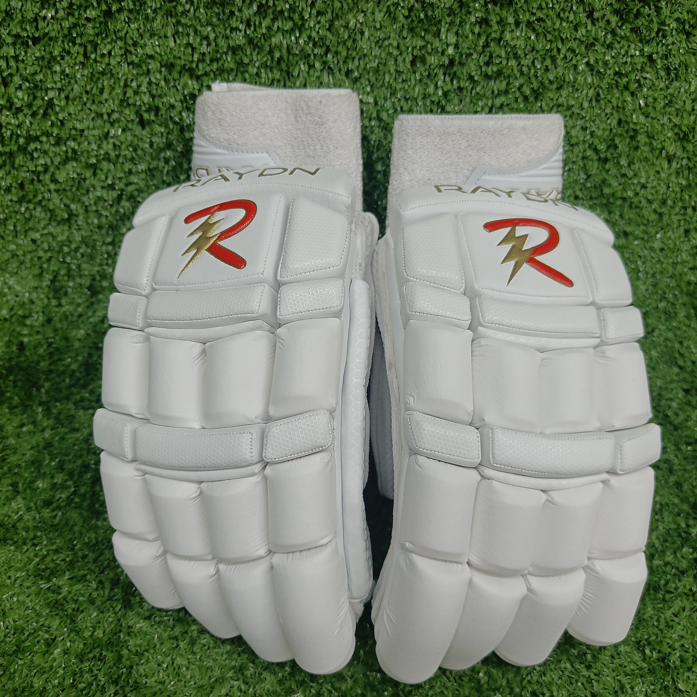 Raydn Players Edition Youth Cricket Batting Gloves with Pittard - White, Navy Blue, Black - Perfect for Junior Cricket Matches & Training Sessions