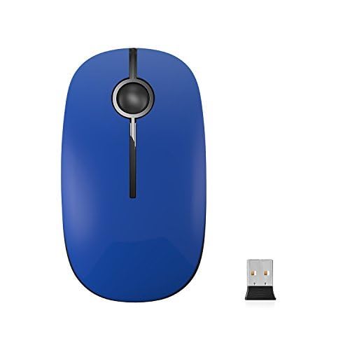 VssoPlor Wireless Mouse - 2.4G Slim Portable Computer Mouse with Nano Receiver for Laptop, PC, MacBook - Ergonomic Design for Office Work, Gaming & Travel (Black Blue)