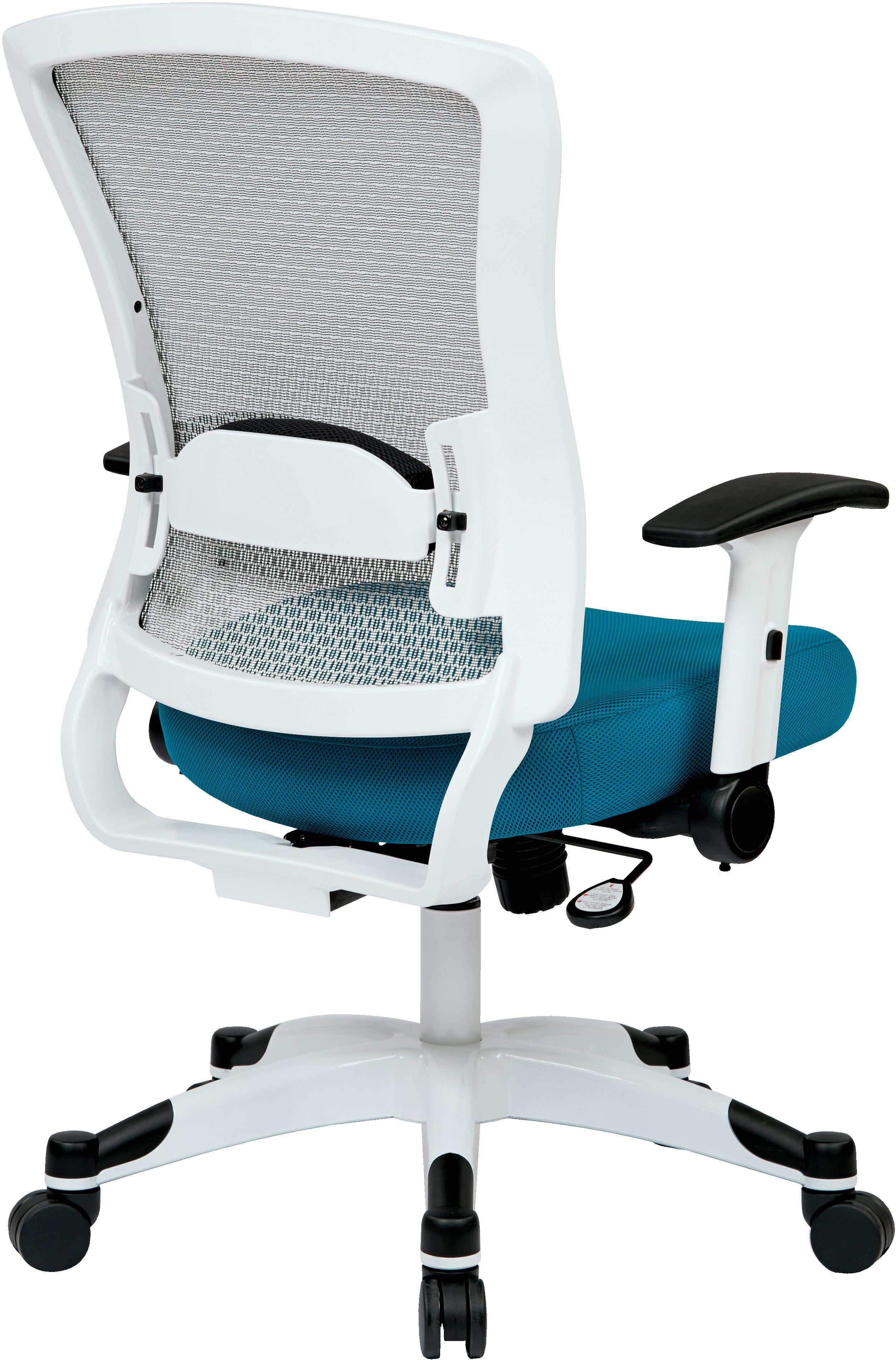 Office Star White Frame Managers Chair - Ergonomic Mesh Back, Adjustable Height, Fun Colors (317W W1C1F2W) - Perfect for Home Office, Conference Rooms & Executive Workspaces