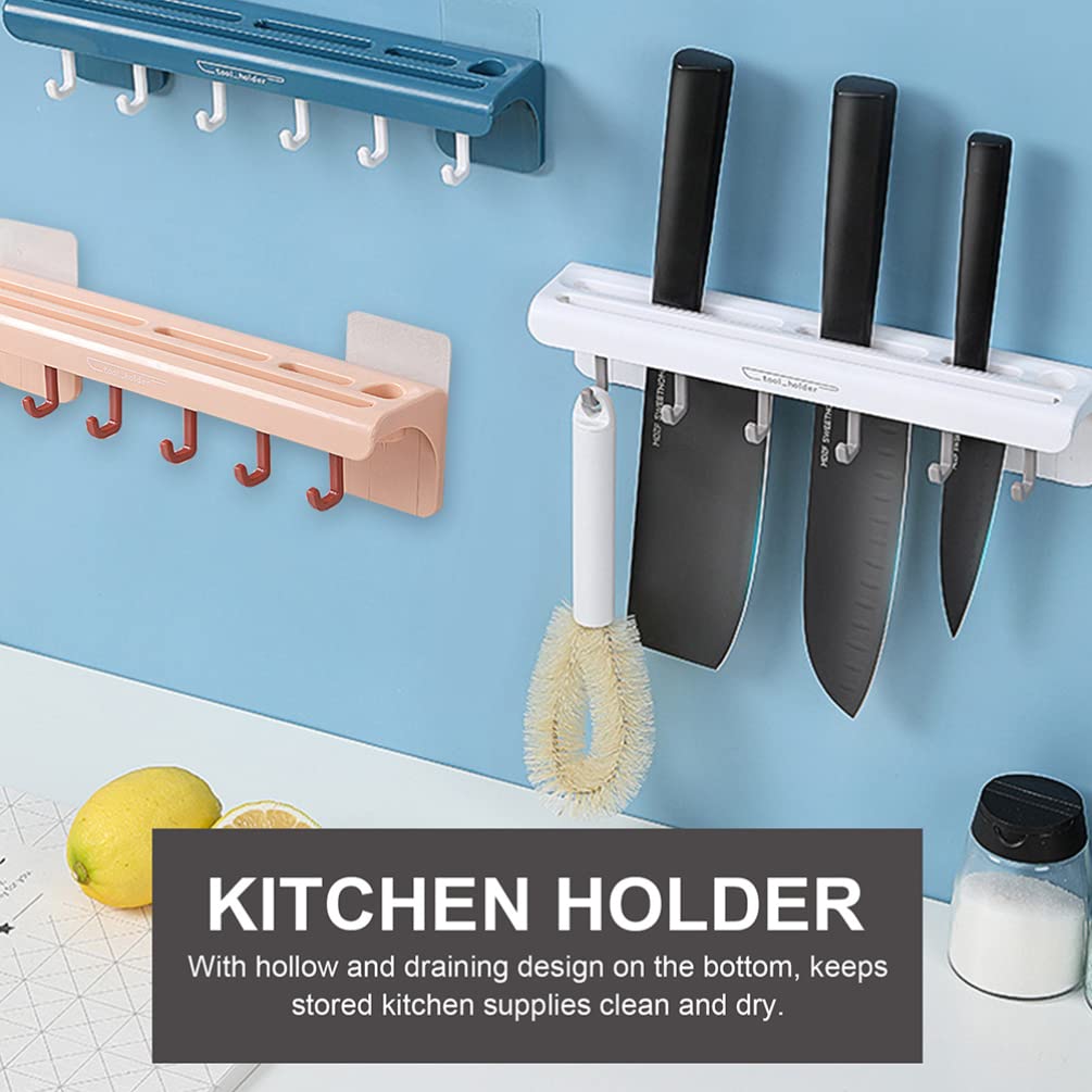 Wall-Mounted Kitchen Utensil Rack - Drilling ABS Cookware Organizer with Hanging Storage Shelf for Shovels and Tools, Perfect for Small Kitchen Space Organization
