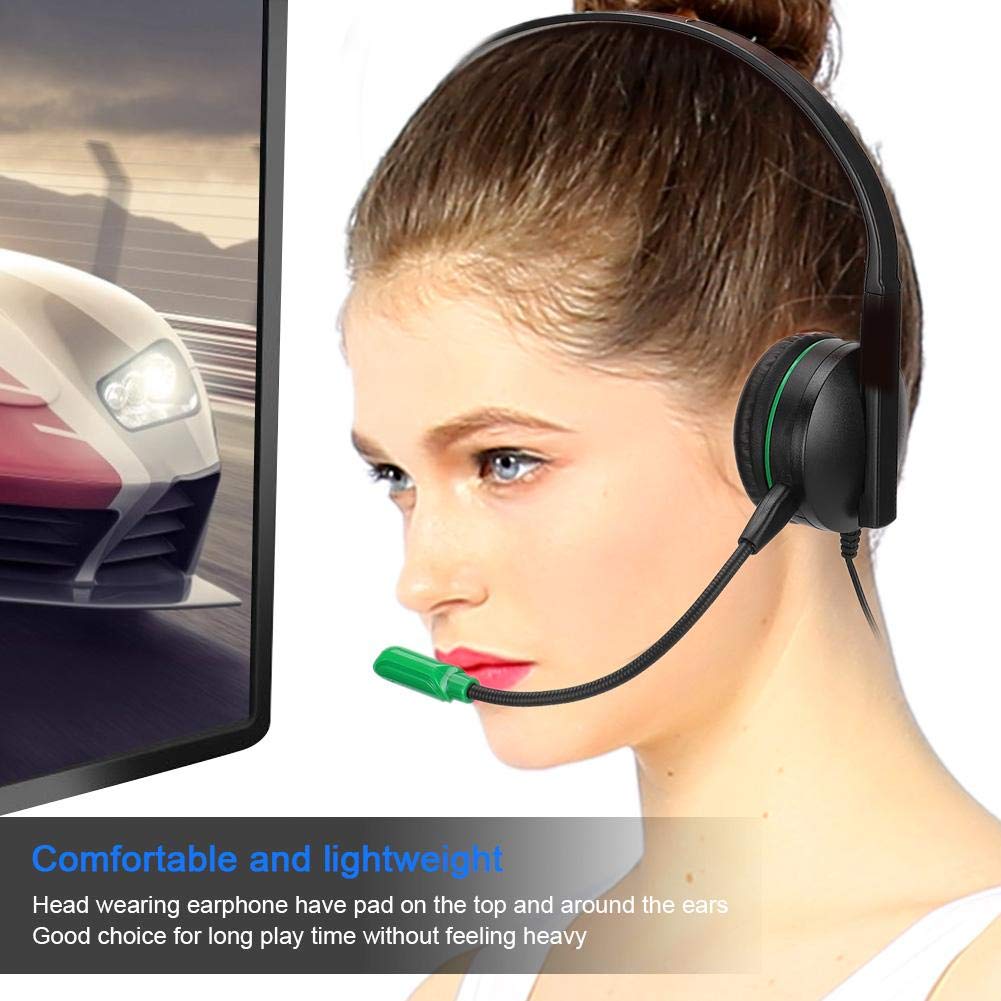 Cigemay Gaming Headset with Noise Cancelling Microphone - Lightweight Over-Ear Headphones for Xbox One, PS4, PC & Nintendo Switch - Perfect for Competitive Gaming & Online Chat