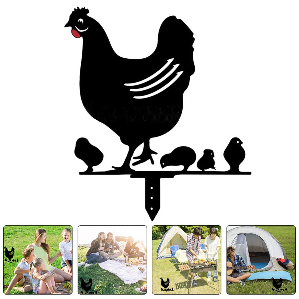 DOITOOL Easter Garden Decor - 12 Pack Chicken Yard Stakes for Outdoor Spring Decorations, Easter Egg Hunt Supplies, Farmhouse Yard Art, and Backyard Party Decor