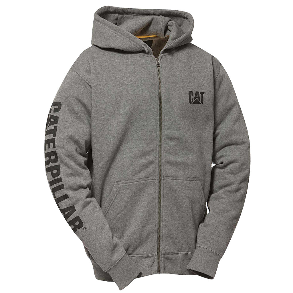 Men's CAT Logo Full Zip Hoodie Sweatshirt - Comfortable & Stylish for Work, Outdoor & Casual Wear