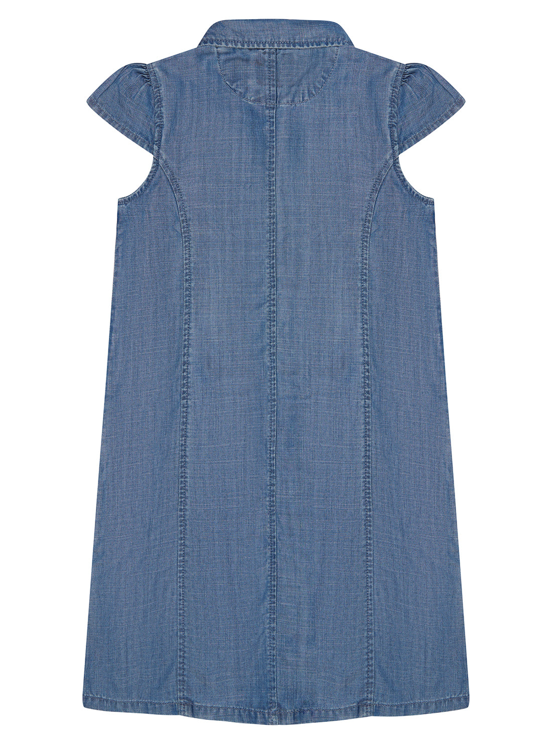 Blue Denim Short Sleeve Dress for Women - Casual Summer Outfit (Size 2-7) | Perfect for Beach, Picnic & Daily Wear