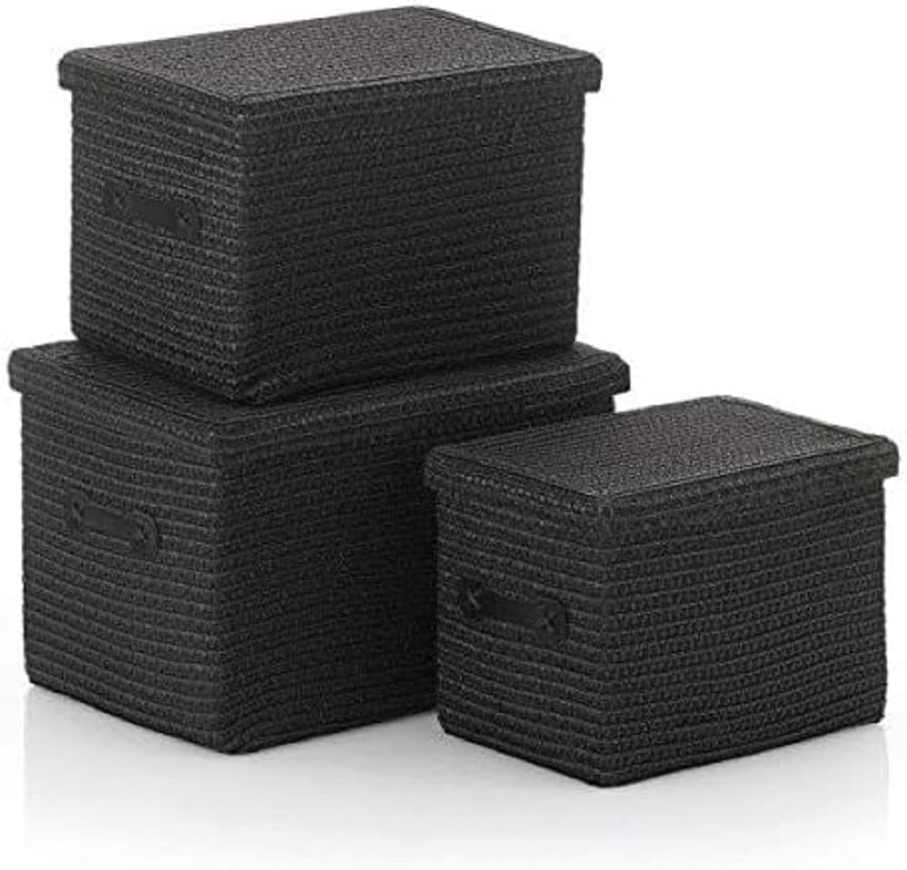Kela Line 3-Piece Black Baskets Set for Home Storage