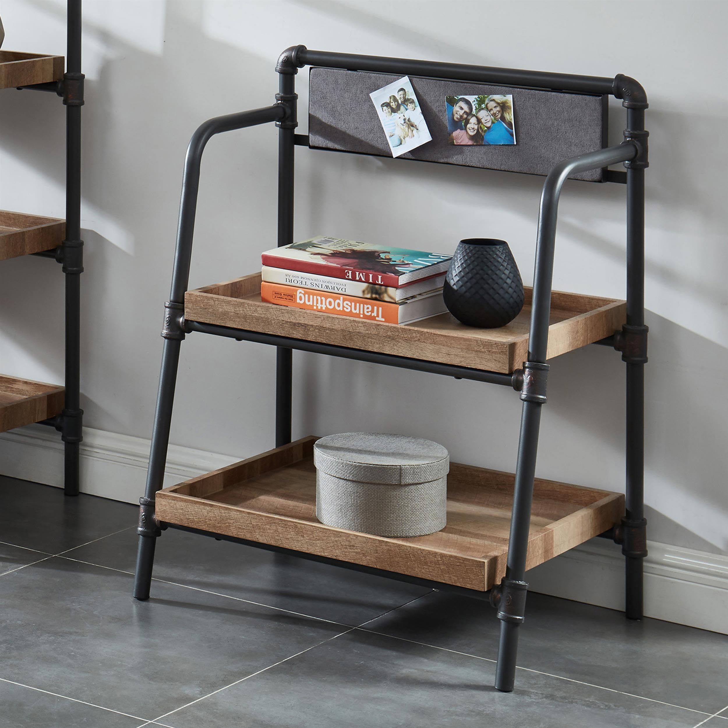 Furniture of America Kernel Industrial Metal 2-Shelf Bookcase in Sand Black - Sturdy Storage for Books, Decor & Office Supplies | Perfect for Living Room, Bedroom or Home Office Organization