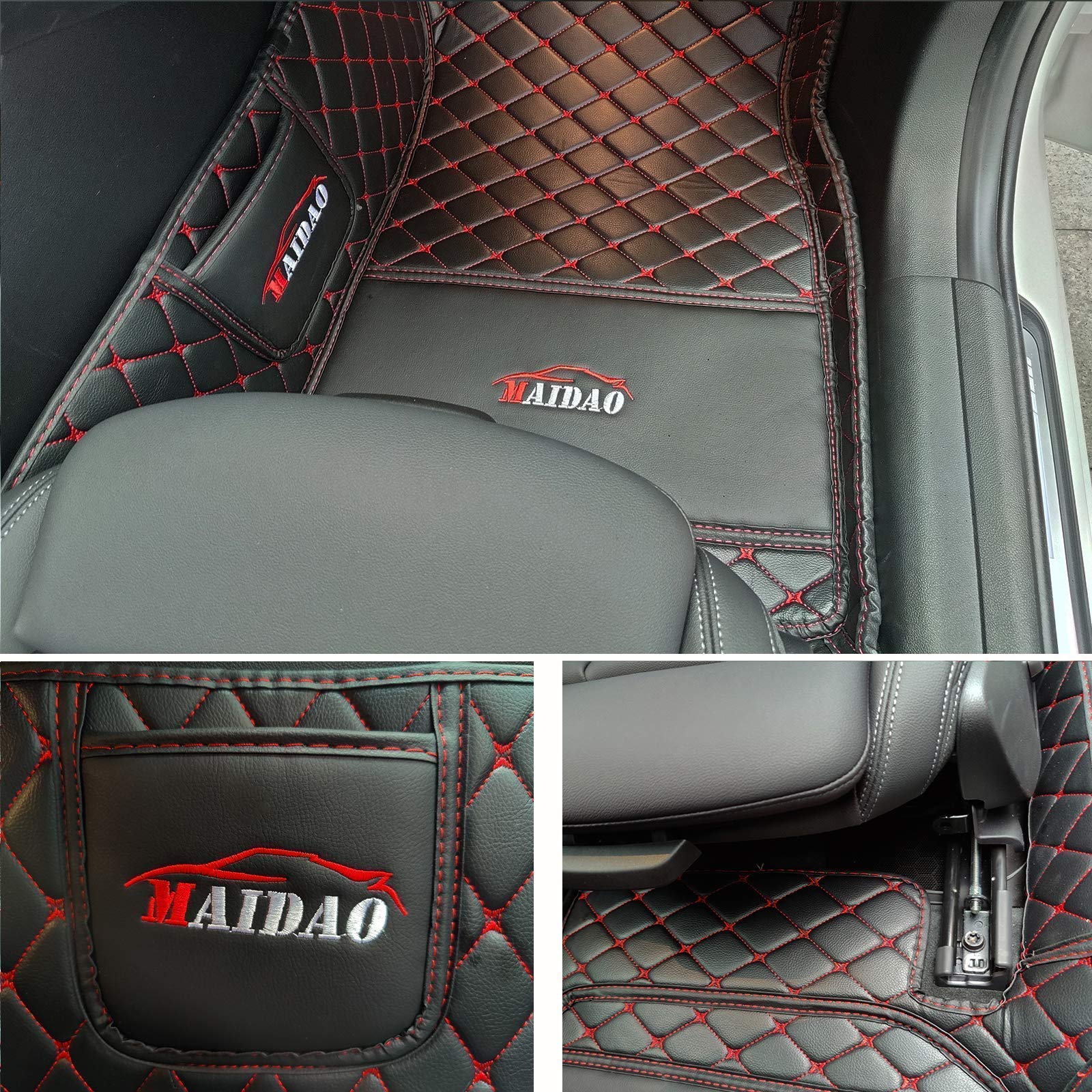 Premium Custom Car Floor Mats for Sedan, SUV & Sports Cars - Full Coverage Non-Slip Leather Liners with Maximum Protection (Beige) - Perfect for Daily Commute, Road Trips & All-Weather Vehicle Protection