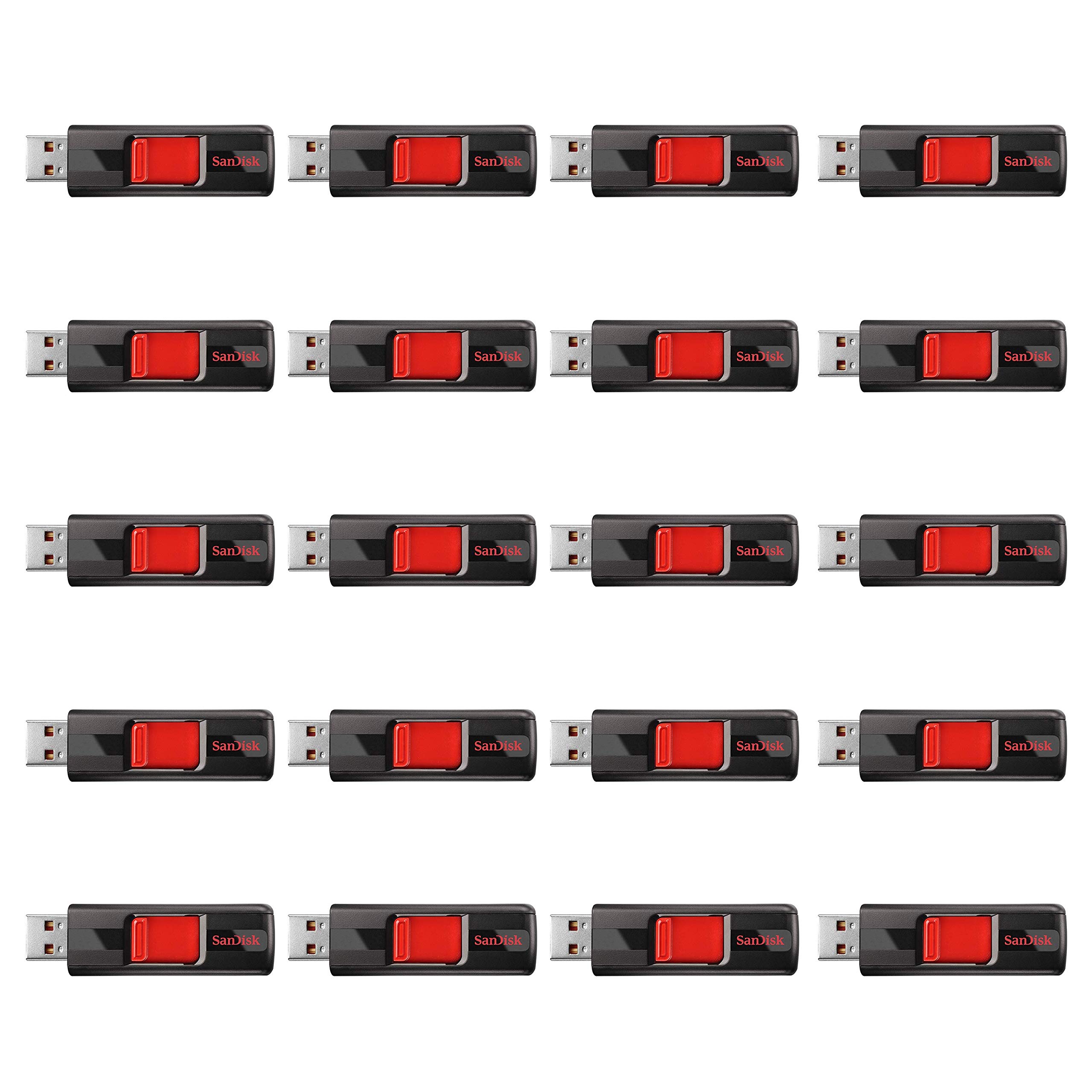 SanDisk 64GB Cruzer USB 2.0 Flash Drive - Bulk Pack of 20 - High-Speed Data Transfer for Business, School & Office Use - SDCZ36-064G-B20CT