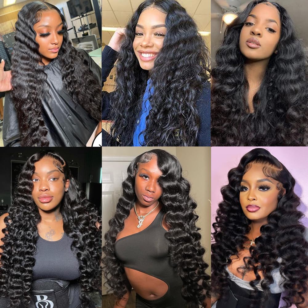 100% Unprocessed Brazilian Virgin Remy Human Hair Bundles - Loose Deep Wave 20-26 Inch Natural Black Hair Extensions for Styling & Protective Hairstyles | Perfect for Weaves, Wigs & Braiding