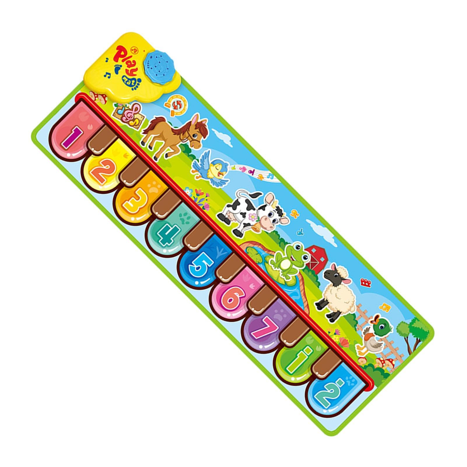 Kids Musical Piano Mat - Early Education Touch Dance Mat with Animal Sounds & Adjustable Volume | Non-Slip Large Music Playmat for Toddlers & Children | Perfect for Birthday Gifts, Indoor Play & Early Learning Activities