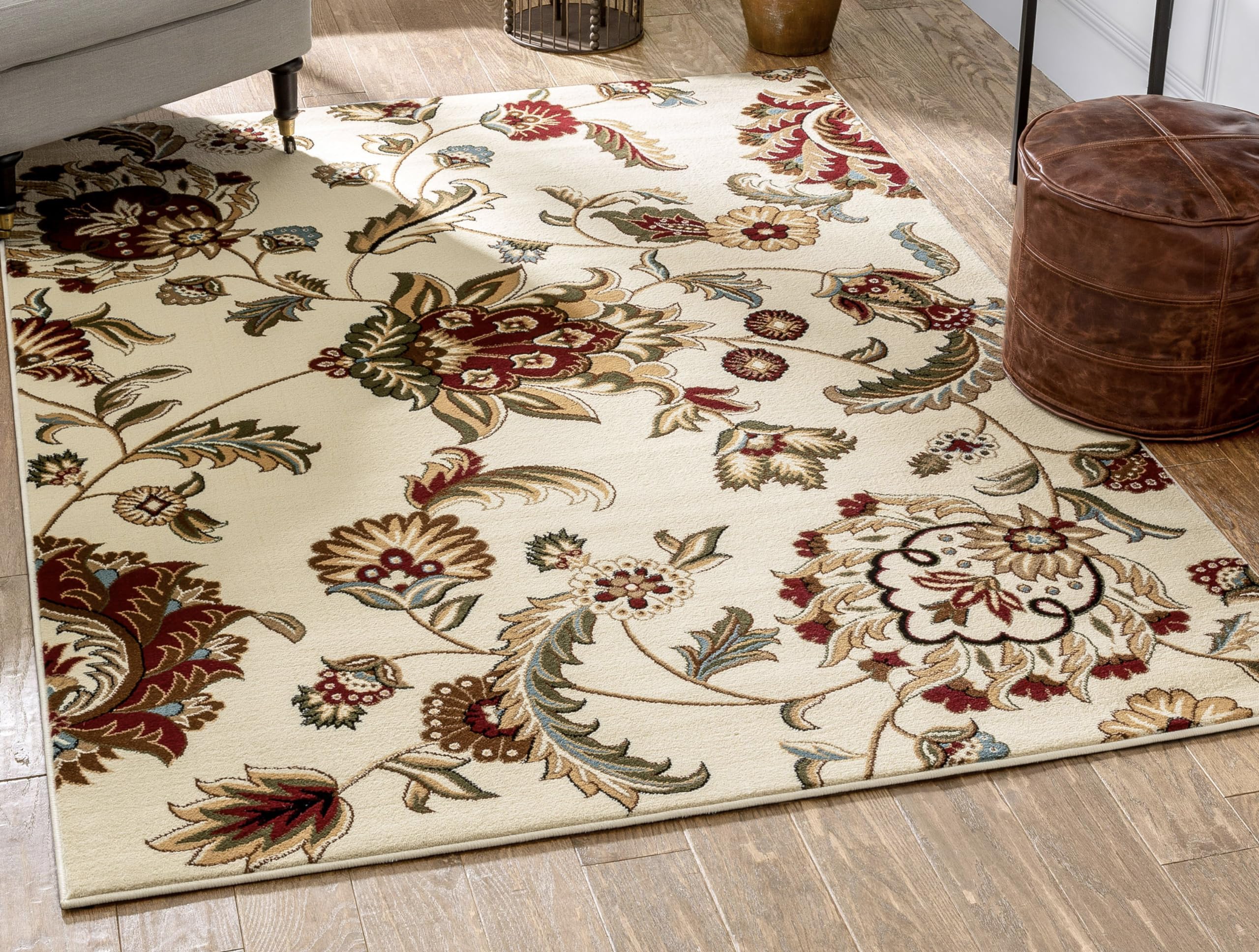 Well Woven Barclay Collection Ashley Oriental Ivory 8x10 Area Rug - Soft Modern Boho Rug for Living Room, Bedroom, Dining Room - Perfect for Home Decor, Apartment & Office Spaces