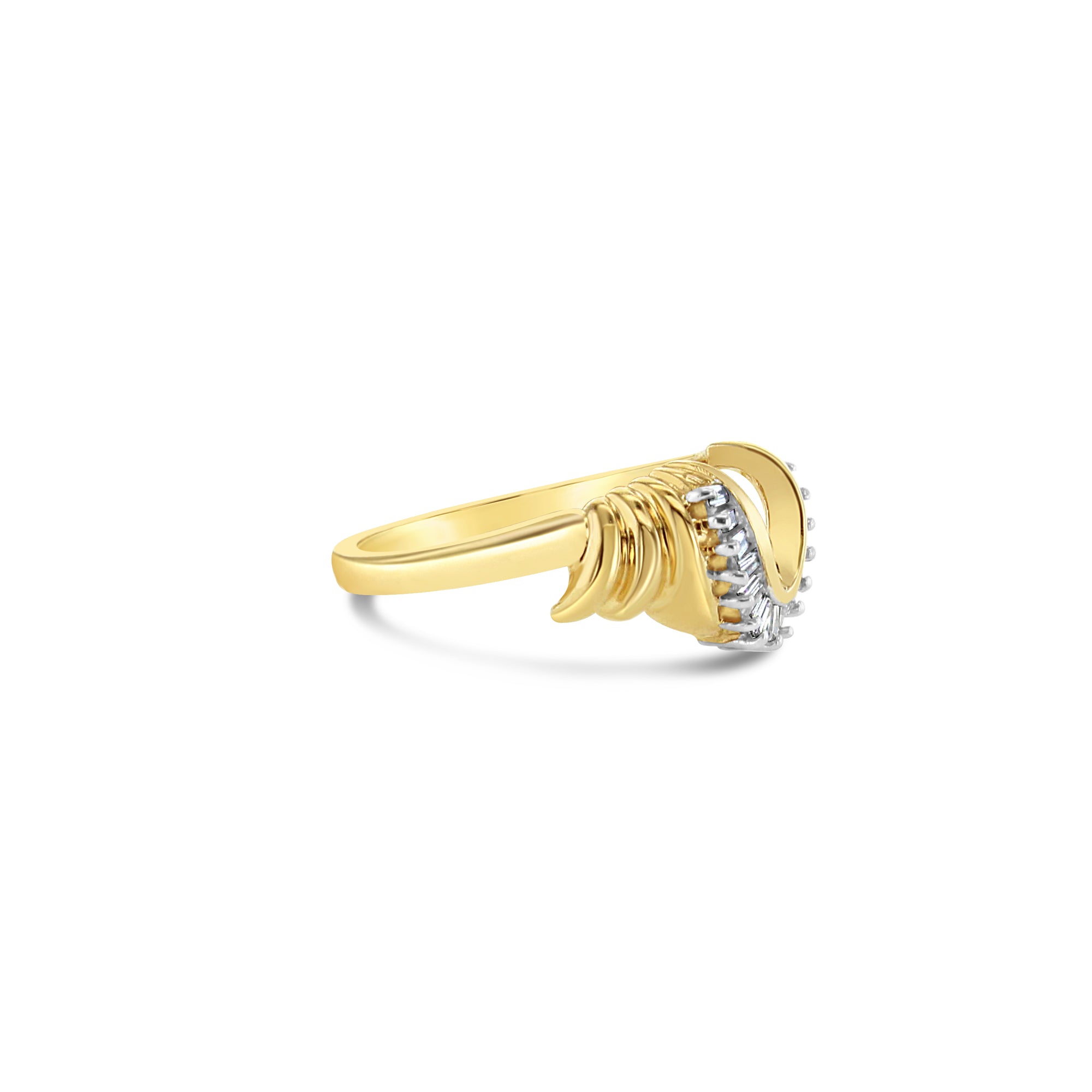 Diamond 'U' Shaped Baguette Engagement Ring Wrap Enhancer - Elegant Wedding Band for Brides, Anniversary Gift for Her