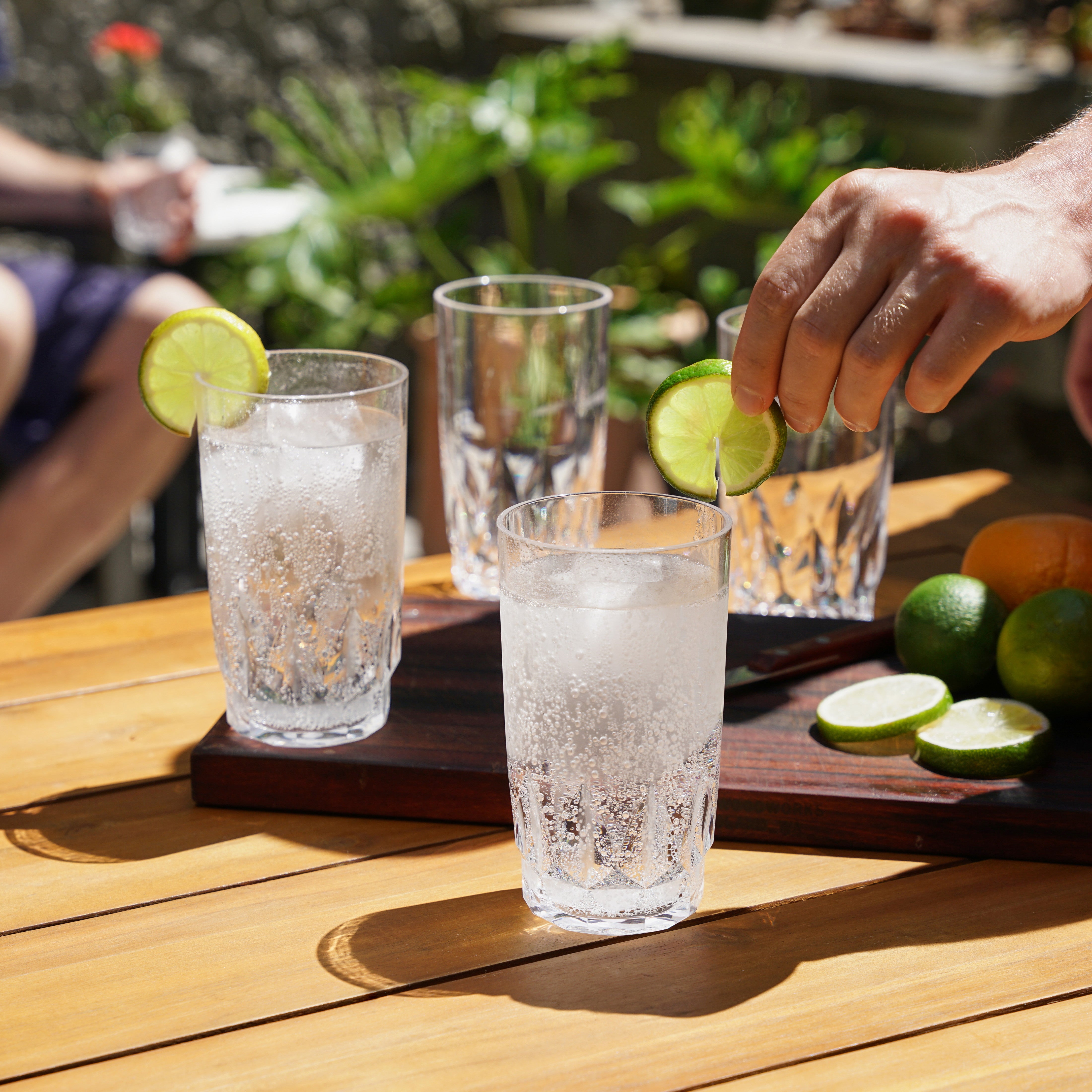 Shatterproof Acrylic Highball Tumblers Set of 4 - Unbreakable Drinking Glasses for Cocktails, Iced Coffee & Smoothies - Perfect for Pool Parties, BBQs & Outdoor Entertaining