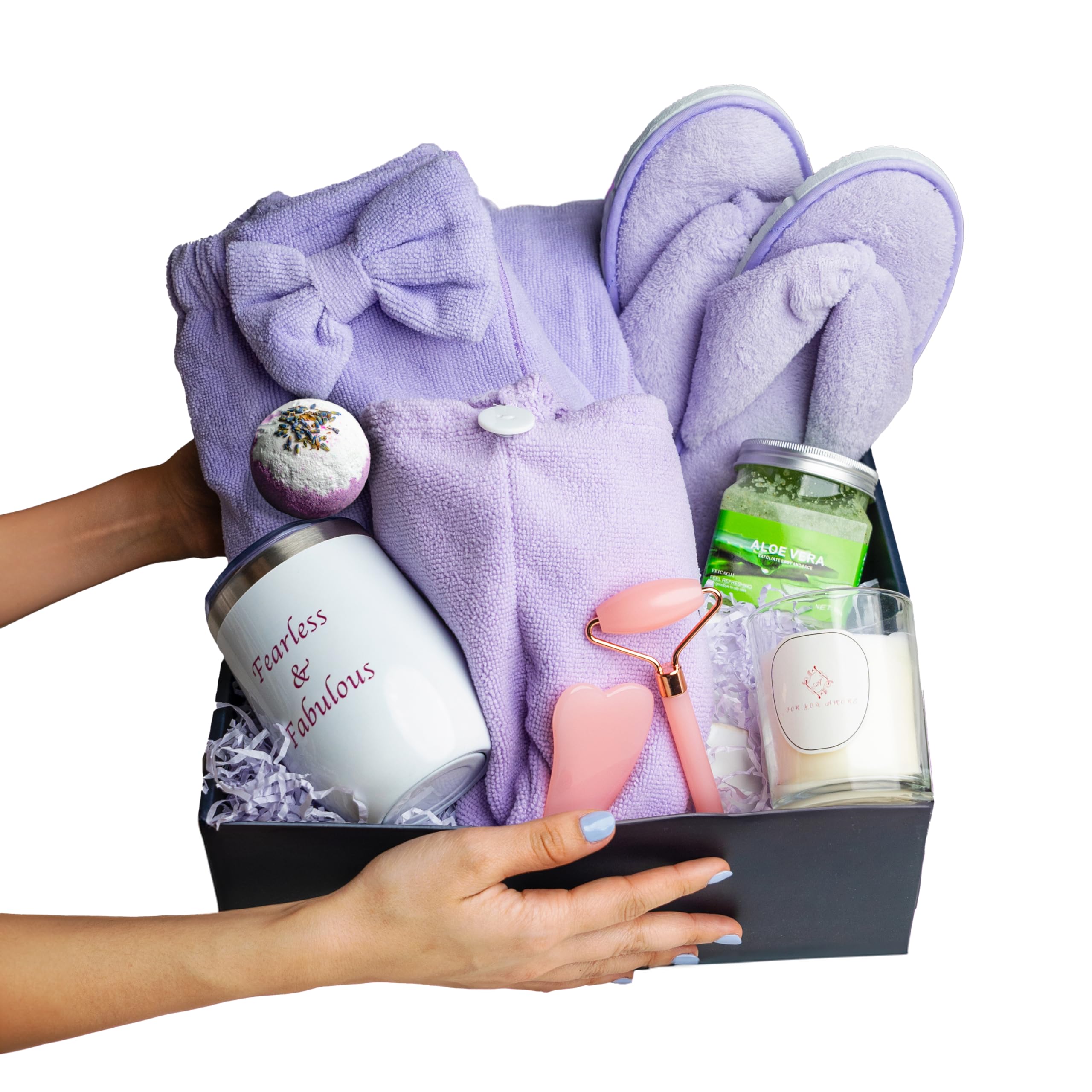 Luxury Spa Gift Set for Women - Relaxing Body & Hair Wrap with Matching Flip Flops - Perfect Birthday, Get Well Soon, Thinking of You Gift for Her, Sister, Mom & Best Friends - Ideal for Self-Care, Pampering & Relaxation at Home Spa Days