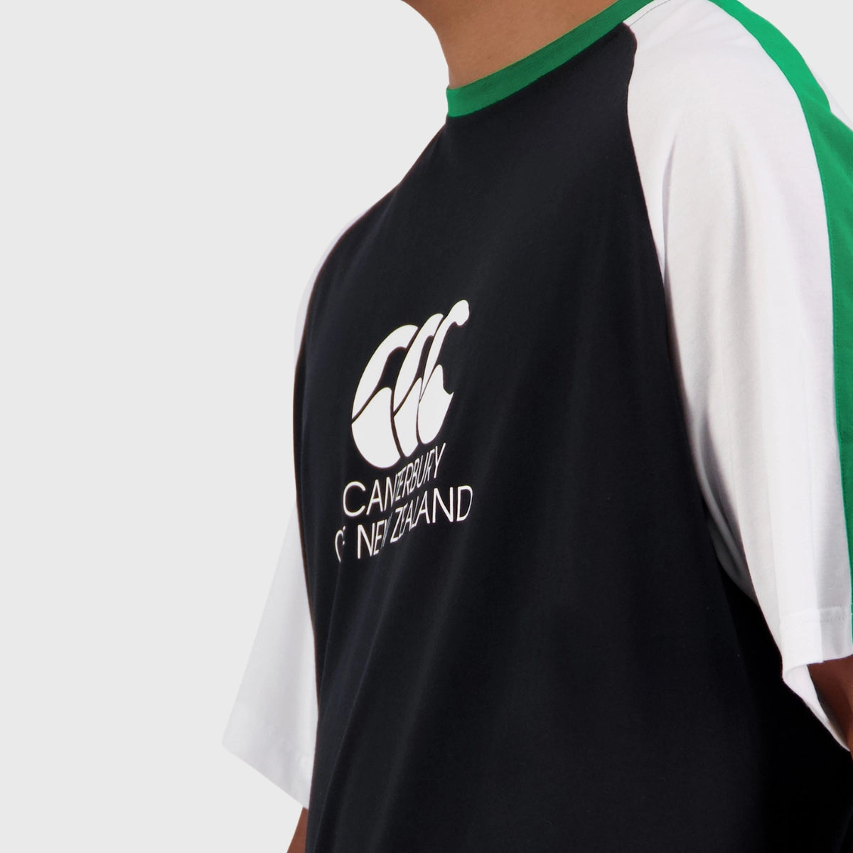 Canterbury Men's Legends Short Sleeve T-Shirt - Black & Green - Breathable Cotton Tee for Rugby, Training & Casual Wear