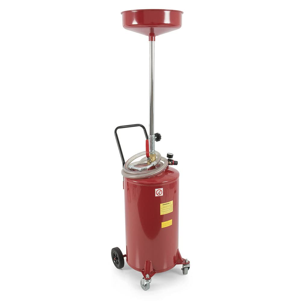 Prolinemax HD 20 Gallon Air Operated Oil Drain Tank with Wheels & Hose - Heavy Duty Waste Oil Drainage System for Automotive Shops, Garages, and DIY Mechanics
