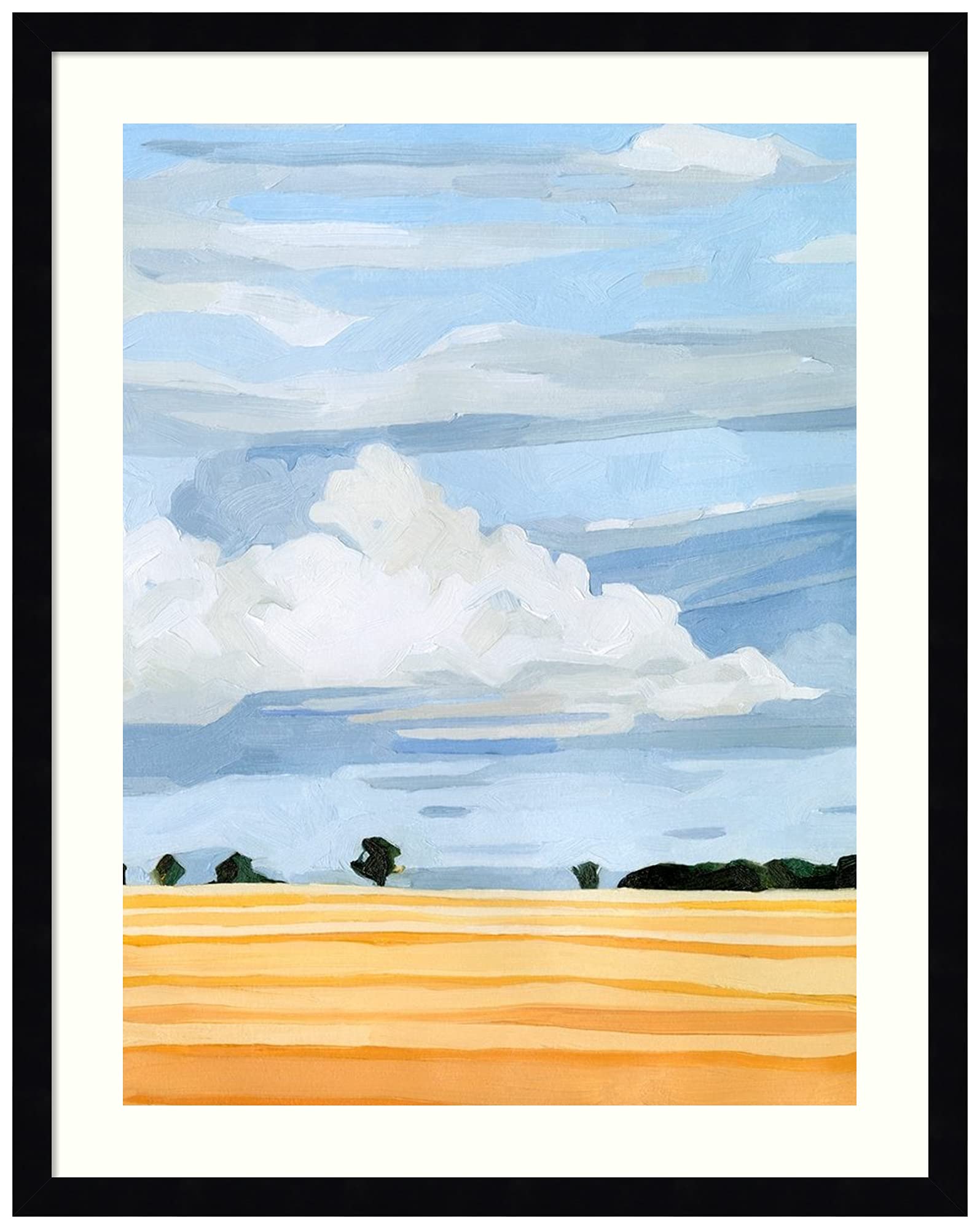 Emma Scarvey Pale Cloudscape I Wood Framed Wall Art Print - 20x25 Inches, Svelte Noir Black Frame - Modern Home & Office Decor - Perfect for Living Room, Bedroom, Office Wall Decor