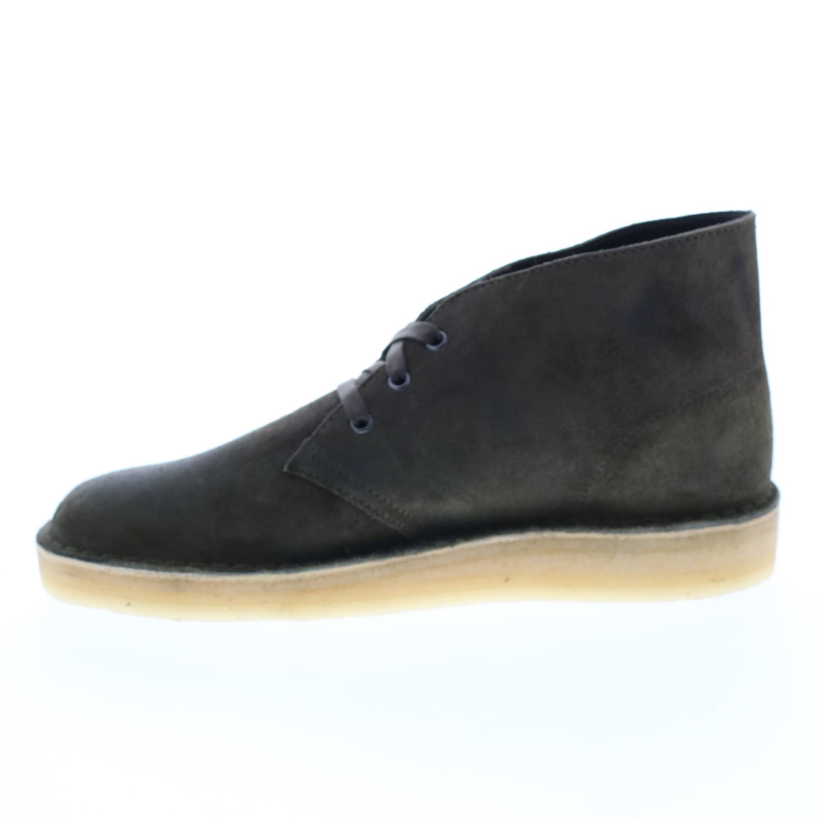 Clarks Men's Desert Coal Green Leather Desert Boots - Size 12 | Comfortable Casual Shoes for Outdoor Walking, Travel & Everyday Wear