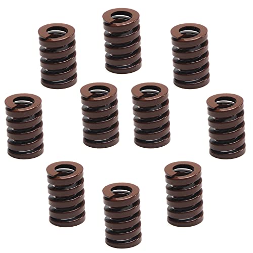 MroMax 10Pcs Heavy Duty 3D Printer Die Springs - 14mm OD 20mm Long Spiral Compression Springs for 3D Printer Bed Leveling | Extra Load Support | Compatible with Most 3D Printers | Perfect for DIY Printing Projects & Machine Maintenance
