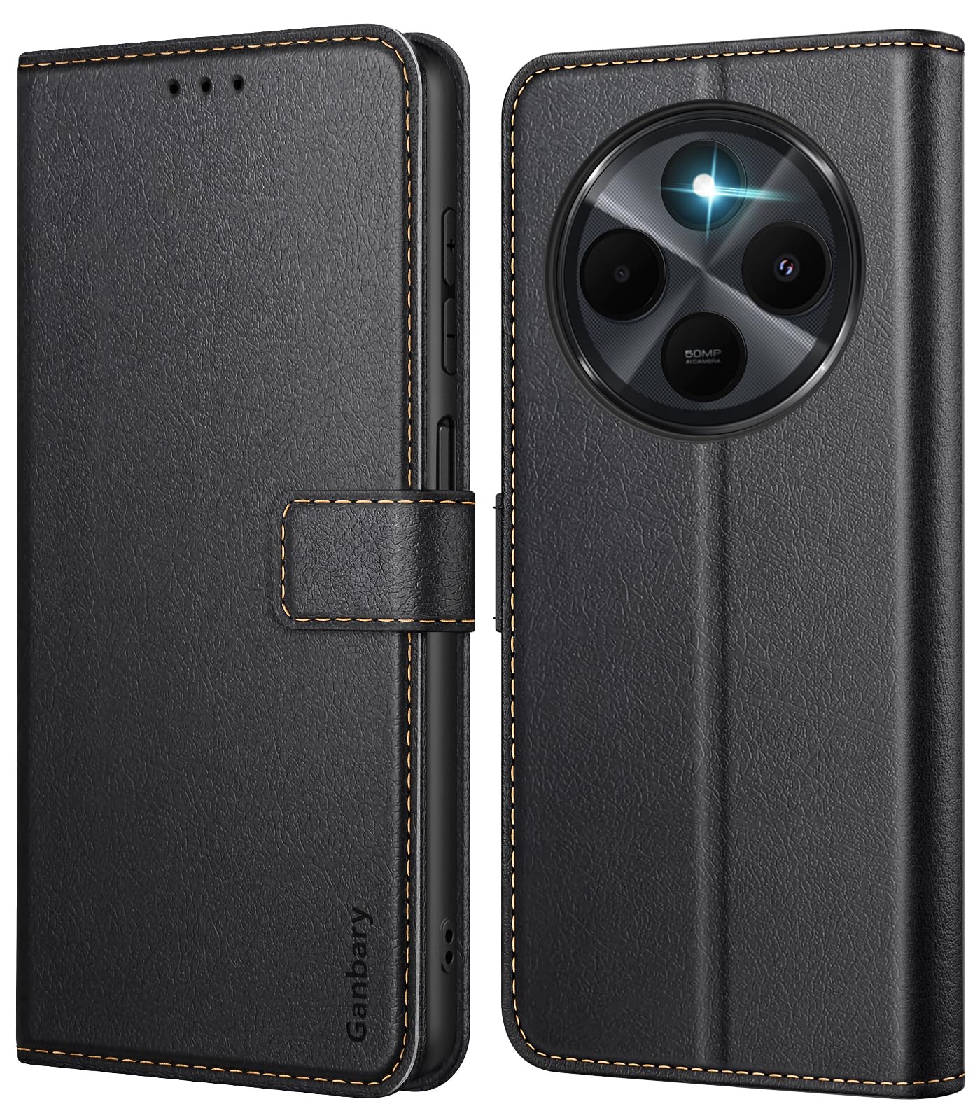 Premium PU Leather Flip Wallet Case for Xiaomi Redmi 14C - Black | Slim Protective Cover with Card Slots | Perfect for Work, Travel & Daily Use