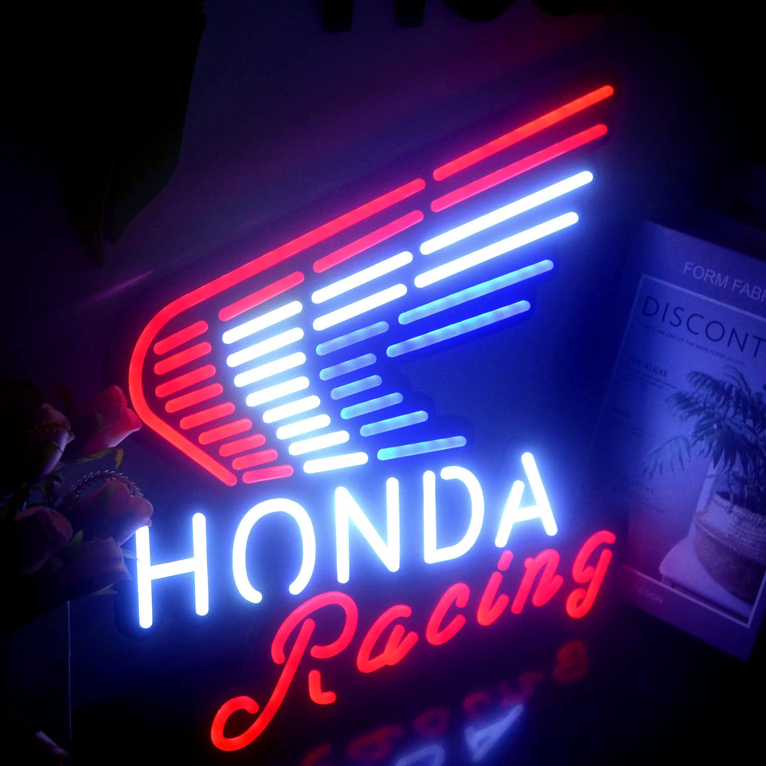 MCPACE Ultra-Thin LED Neon Sign - Custom Neon Lights for Home, Garage, Bar, Bedroom Wall Decor - Perfect Holiday Gift for Honda Lovers - Black Neon Light for Party, Wedding, Birthday & Game Room Decor