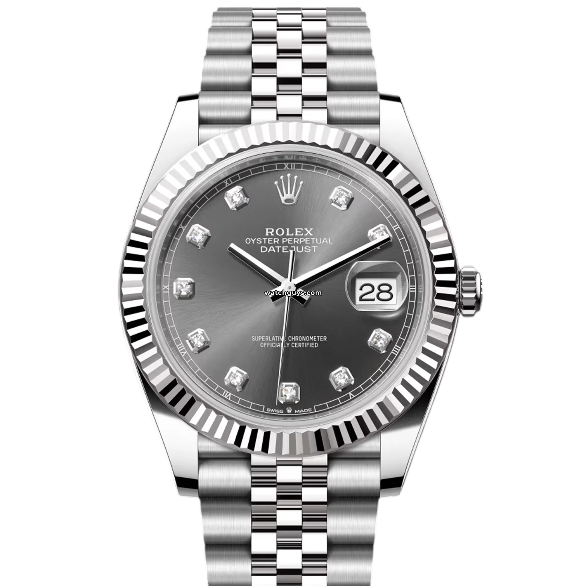 Authentic Rolex Datejust 126334 Men's Watch - Rhodium Dial, Diamond Hour Markers, Jubilee Bracelet | Luxury Timepiece for Business, Formal Events & Special Occasions