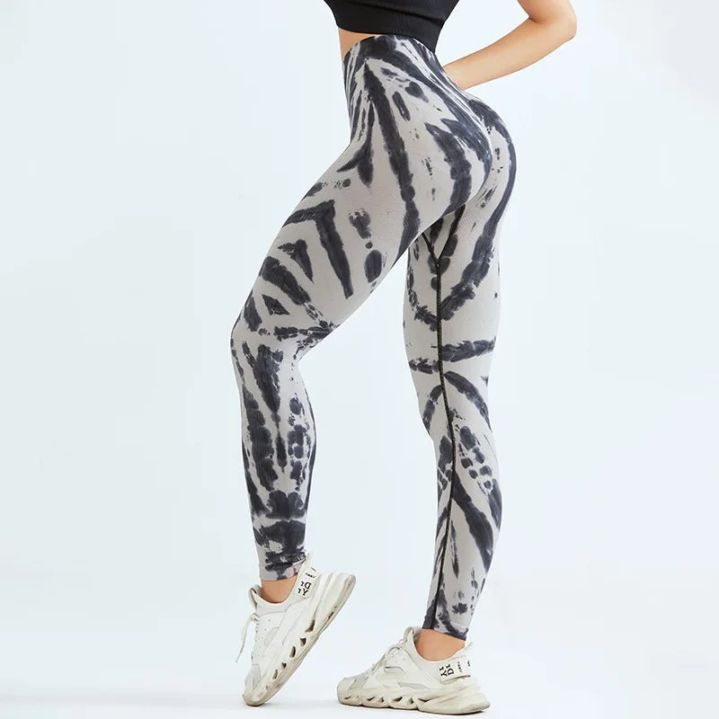 Tie Dye Yoga Pants for Women - High Waist Seamless Gym Leggings with Push Up Effect, Workout Tights for Fitness & Running | Perfect for Yoga, Gym, Pilates & Casual Wear
