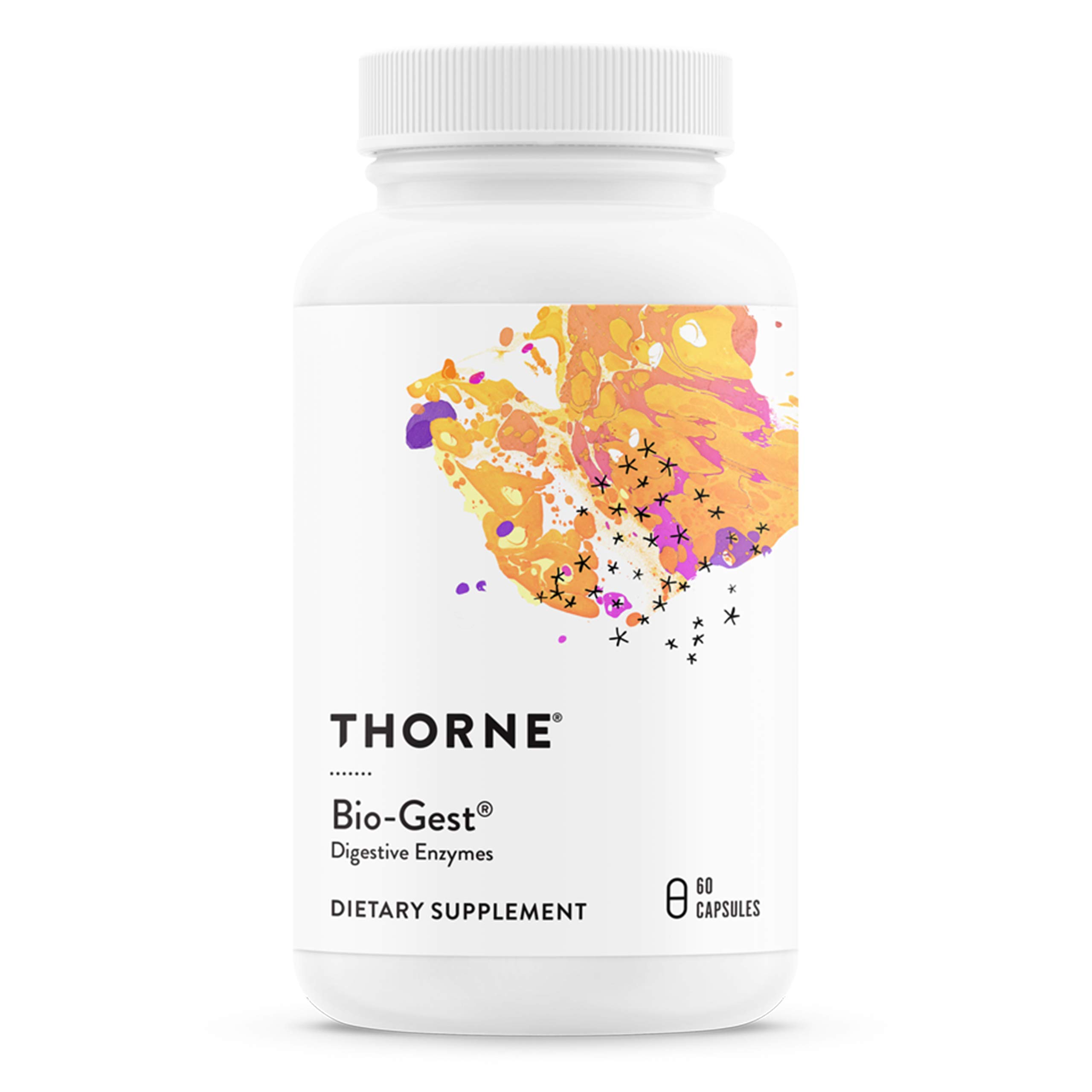Thorne Bio-Gest Digestive Enzymes Supplement - 60 Capsules for Gut Health & Digestion Support - Ideal for Bloating, Indigestion & Food Intolerance Relief