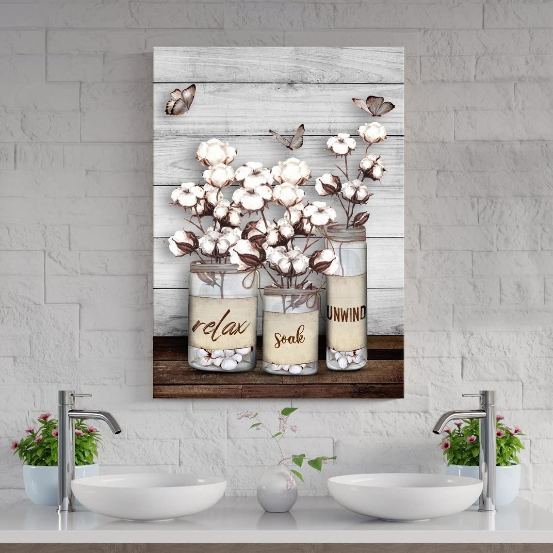 Farmhouse Bathroom Wall Art - Vintage Spa Sign for Relaxing Soak, Perfect Housewarming Gift