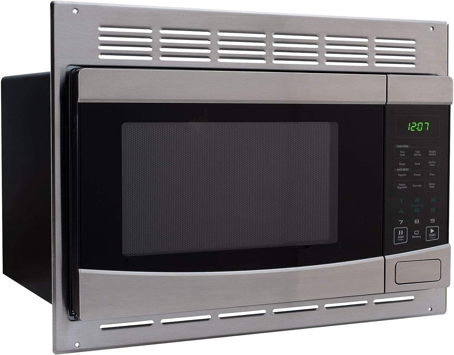 1.0 Cu. Ft. RV Stainless Steel Microwave Oven with Turntable - Easy Installation Trim Kit Included | Compact & Stylish for Campers, Motorhomes & Tiny Homes
