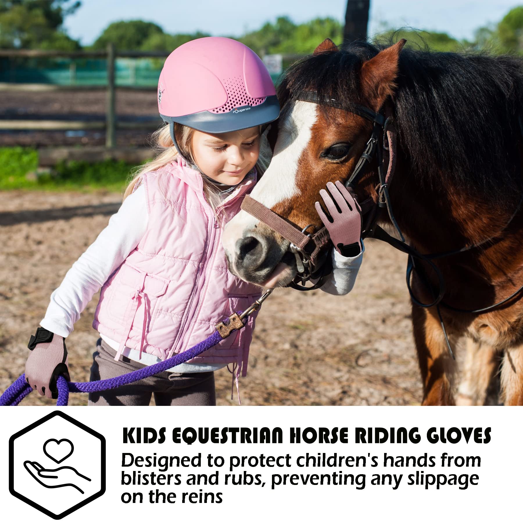 Kids Equestrian Gloves for Horse Riding & Outdoor Activities