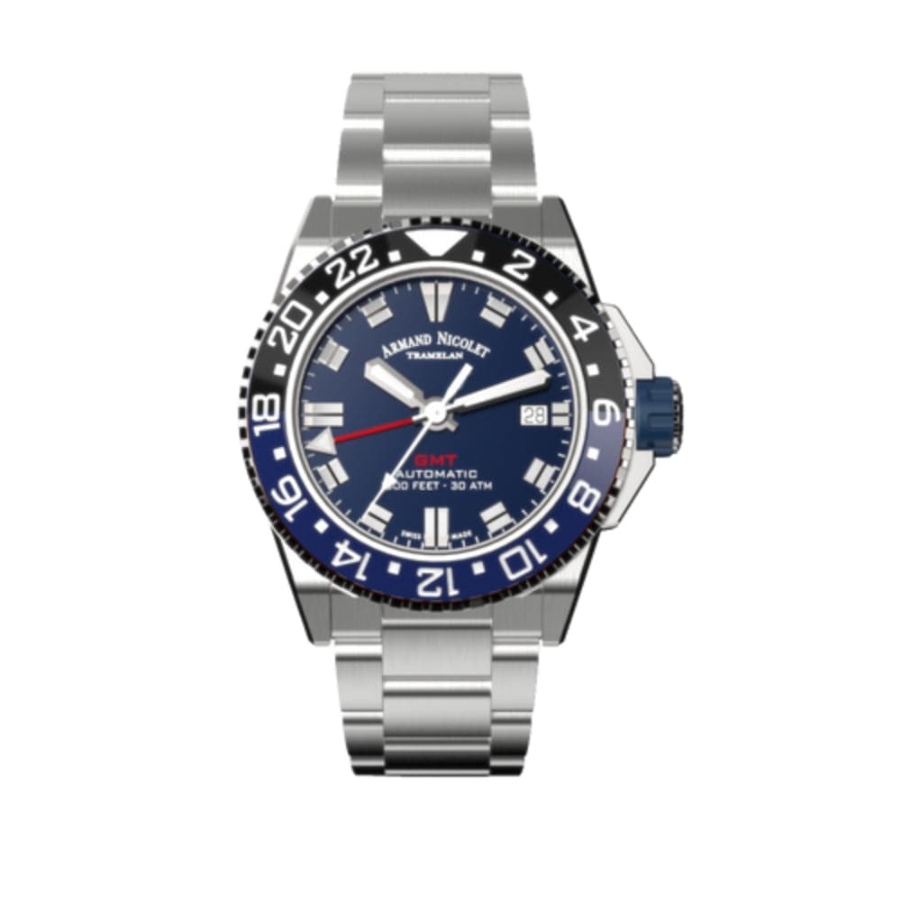 Armand Nicolet A487AGU-BU-MA2481AA Men's Luxury Automatic Watch with Blue Silicon Strap - Perfect for Business, Casual & Formal Occasions