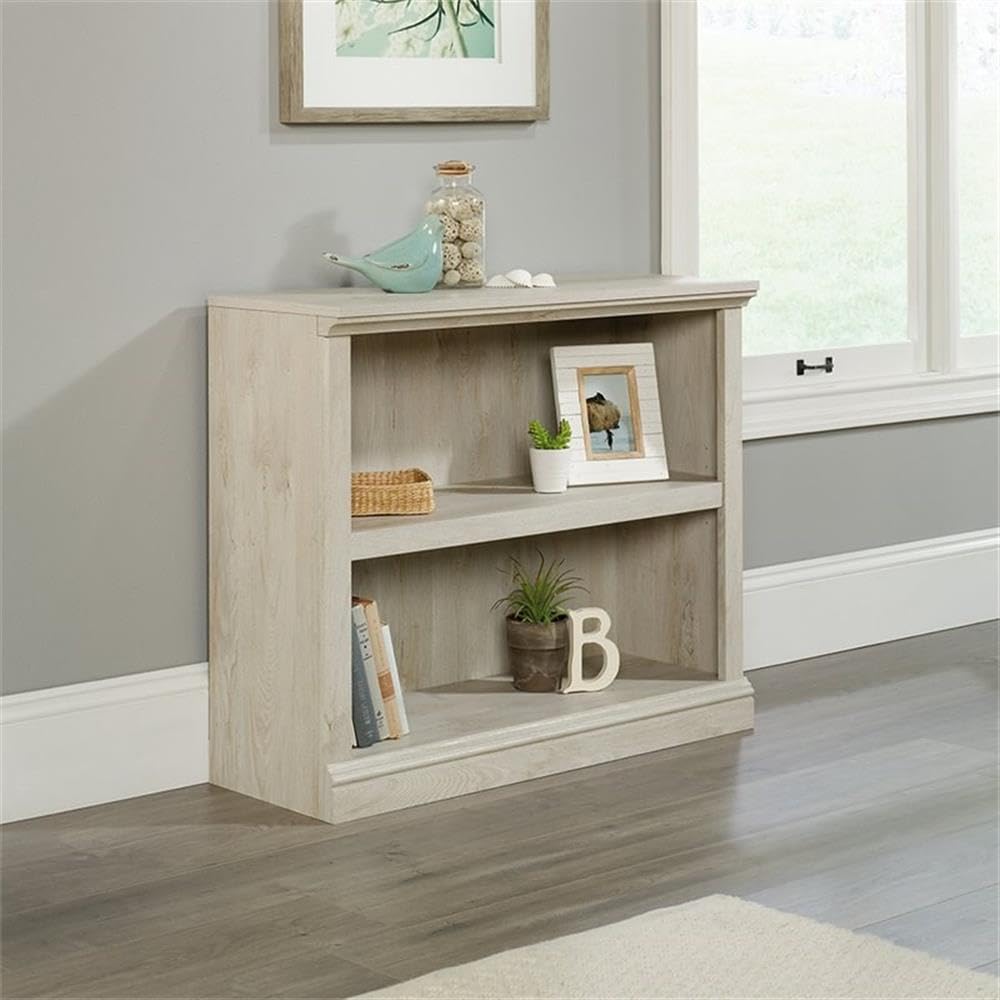 Pemberly Row 2 Shelf Bookcase in Chalked Chestnut - Rustic Wooden Bookshelf for Living Room, Bedroom & Office Storage - Perfect for Organizing Books, Decor & Essentials