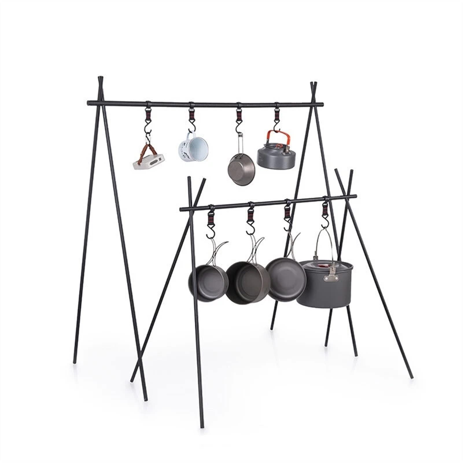 Portable Aluminum Alloy Camping Wood Stove with Hanging Rack - 8kg Bearing Weight, Triangular Design for Outdoor Cooking, Clothes Drying & Gear Storage | Perfect for Backpacking, Hiking & Survival Camping Trips