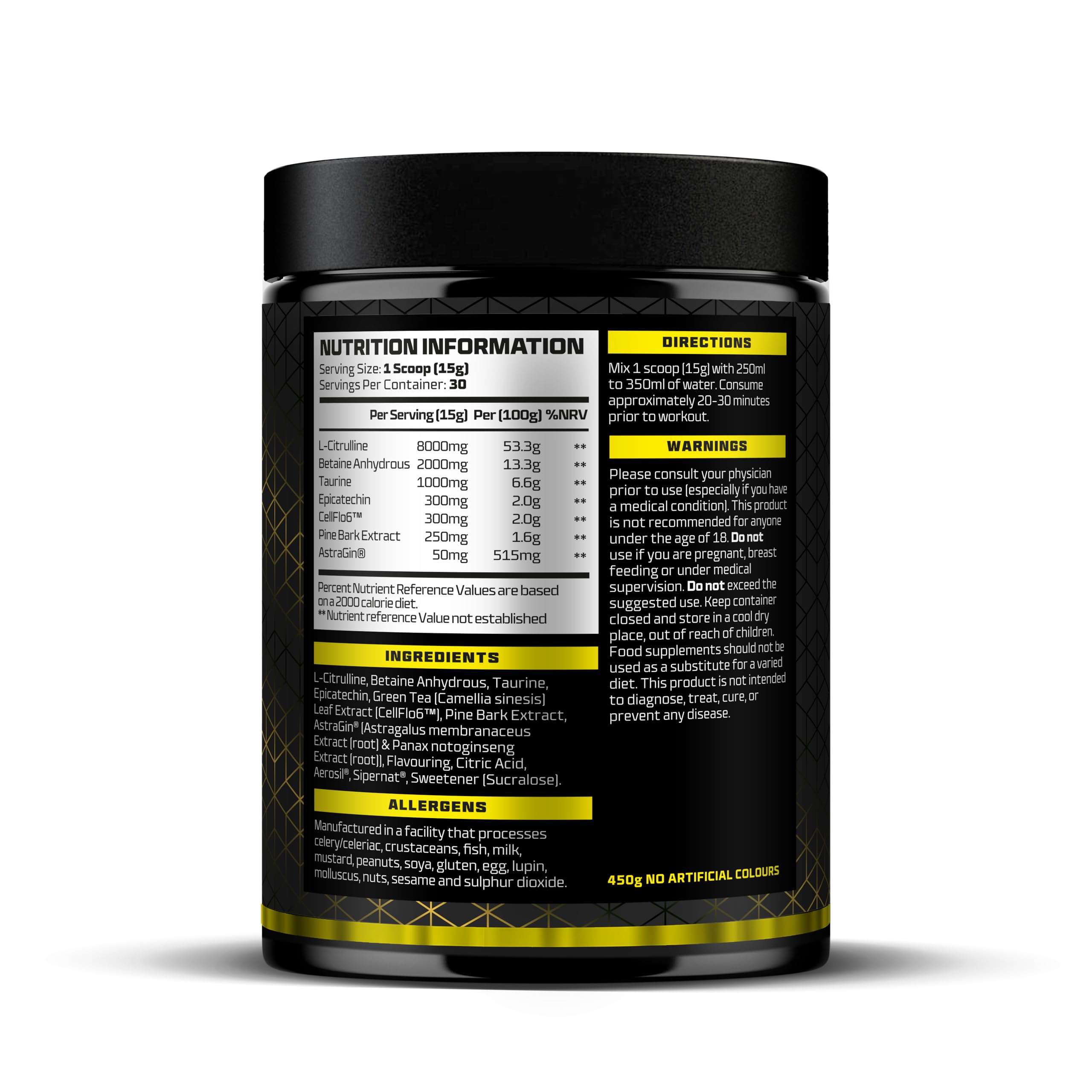 Beast Pharm STIM FREE PUMP Pre Workout Supplement - 450g Lemon Sherbet Flavor | Non-Stimulant Muscle Pump & Performance Enhancer for Gym, Bodybuilding & Fitness Training