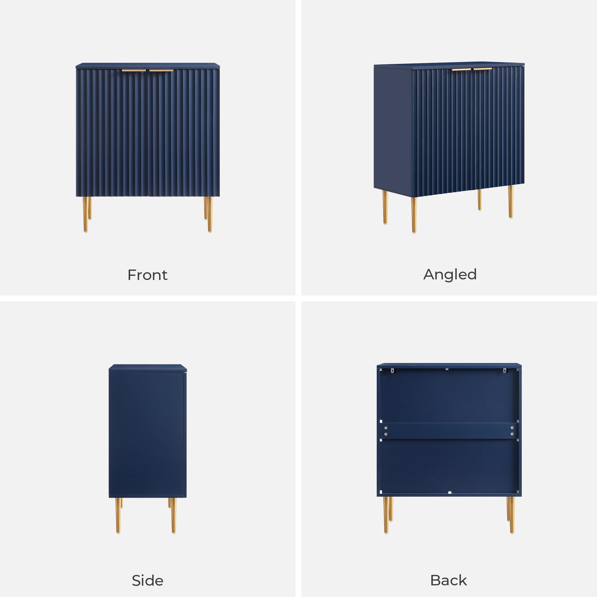 Modern Navy Blue Accent Cabinet with Doors & Adjustable Shelf - Buffet Table, Credenza, Coffee Bar for Kitchen, Living & Dining Room | Stylish Storage Solution for Home Decor & Entertaining