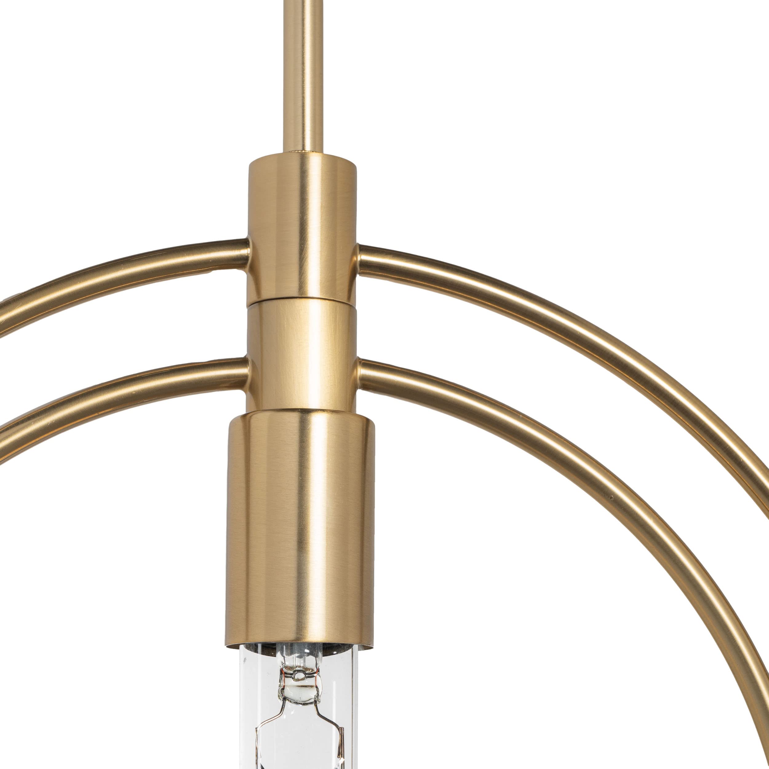 Adjustable Brass Pendant Light Fixture - Single Hanging Chandelier for Kitchen Island, Dining Room, Bedroom & Bathroom | Modern Nyla Design for Home Decor & Interior Lighting