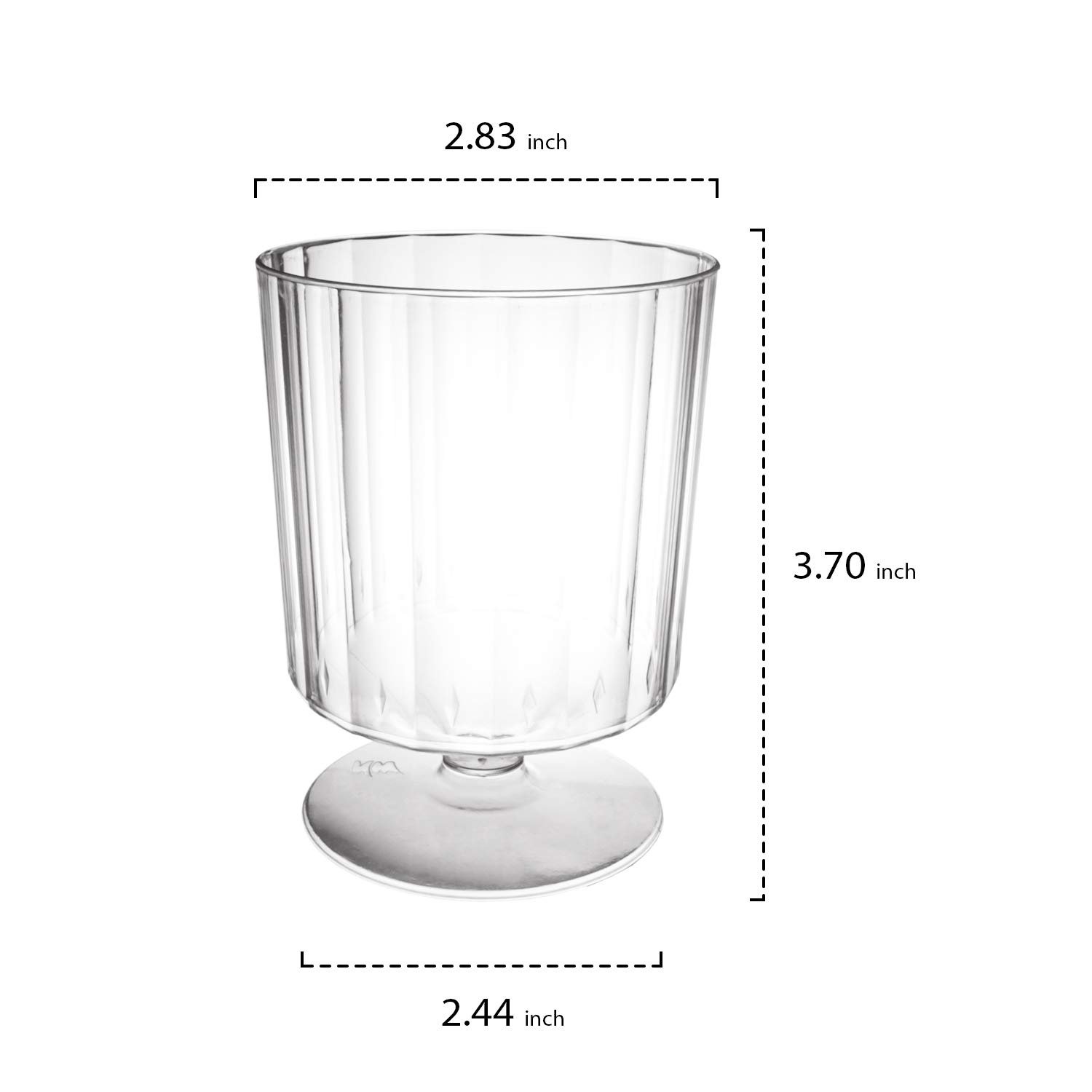Elegant Plastic Wine Stem Glasses - 8 oz Clear Disposable Cups for Parties, Weddings & Events (Case of 240) - Perfect for Cocktail Receptions, Banquets & Upscale Gatherings
