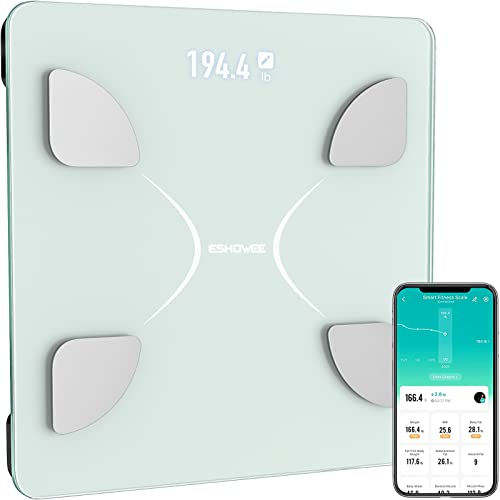 Smart Bluetooth Body Fat Scale - Digital Bathroom Weight Scale with Body Composition Analyzer, Wireless BMI Health Monitor & Smartphone App Sync - Accurate Weight Tracking for Fitness & Home Use (White)