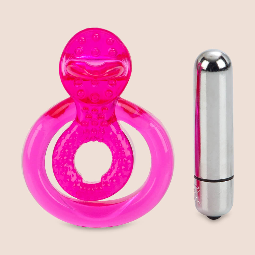 CalExotics Dual Clit Flicker™ - Rechargeable Vibrating Cock Ring for Couples | Pleasure Enhancer for Men & Women | Perfect for Foreplay, Solo Play & Spicing Up Intimacy