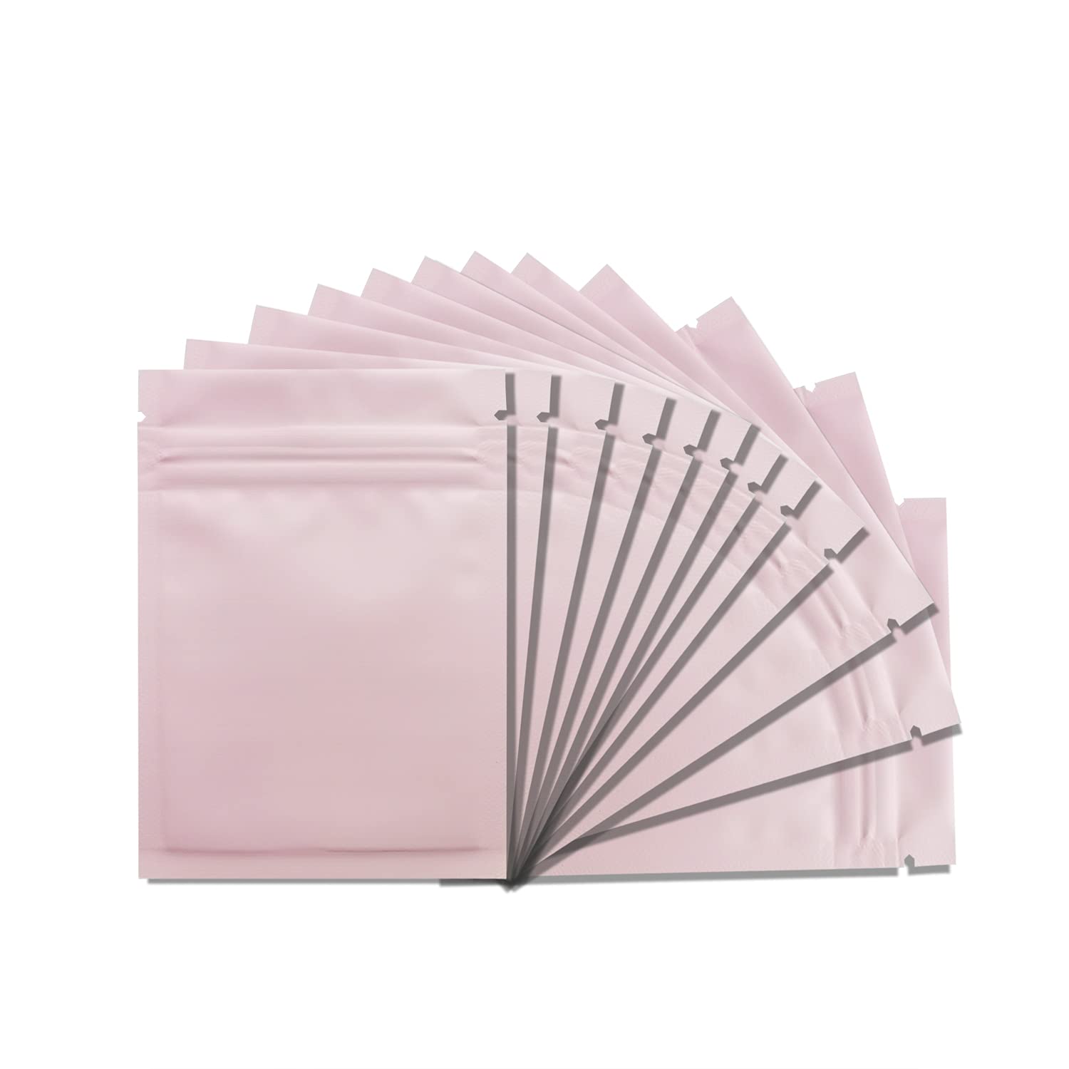 100 Pack 4x6 Inch Mylar Bags - Resealable Smell Proof Foil Pouch with Clear Window (Pink) - Perfect for Food Storage, Cannabis, Coffee, Tea & Herbs Preservation